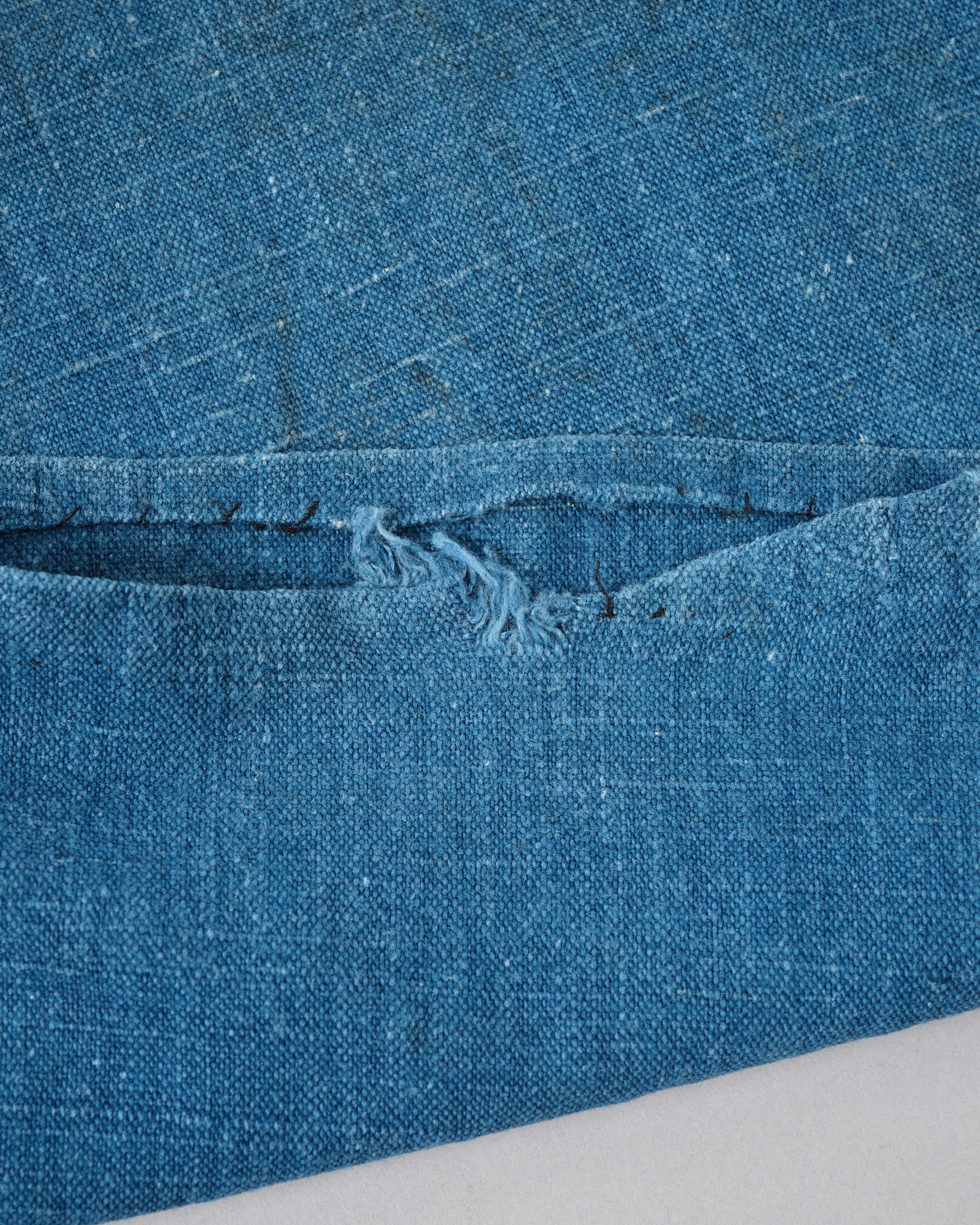 【~30's】French Vintage Indigo Hemp Linen Work Pants "Patchwork" "AU MOLINEL"