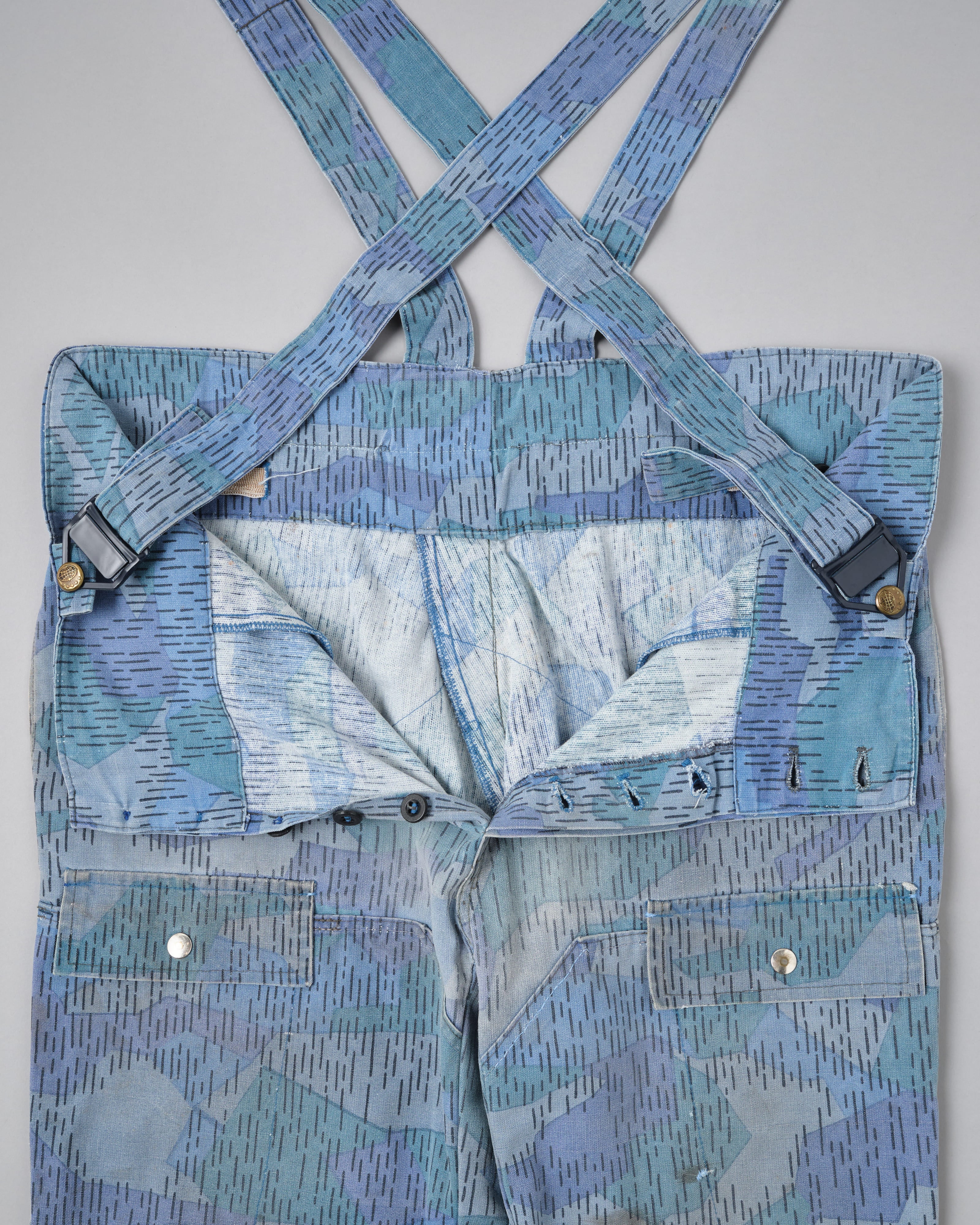 【~80's】Czechoslovakian People's Militias & Fire Brigade Blue Splinter Pattern Camouflage Overalls