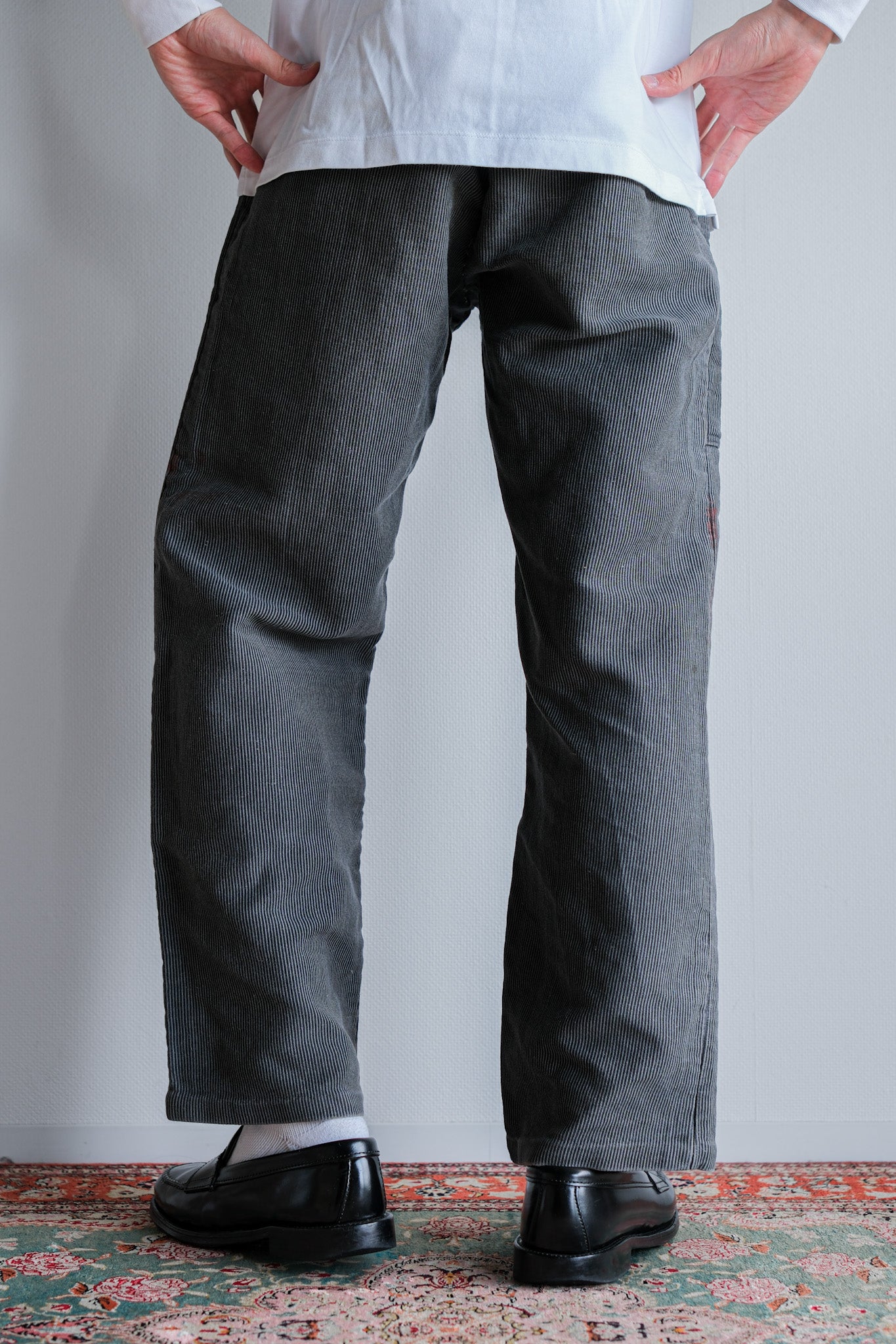 【~40's】Belgium Vintage Printed Moleskin Prisoner Pants