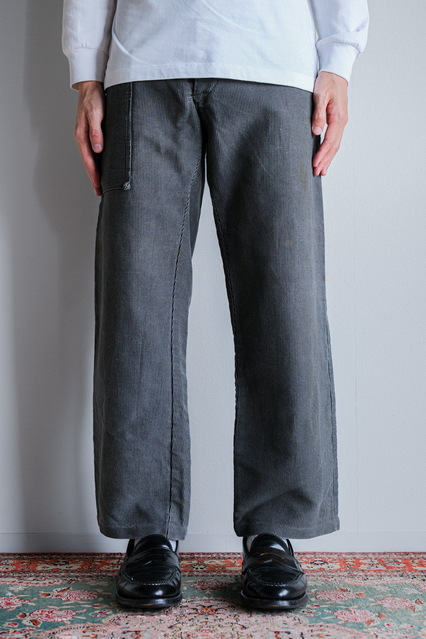 【~40's】Belgium Vintage Printed Moleskin Prisoner Pants