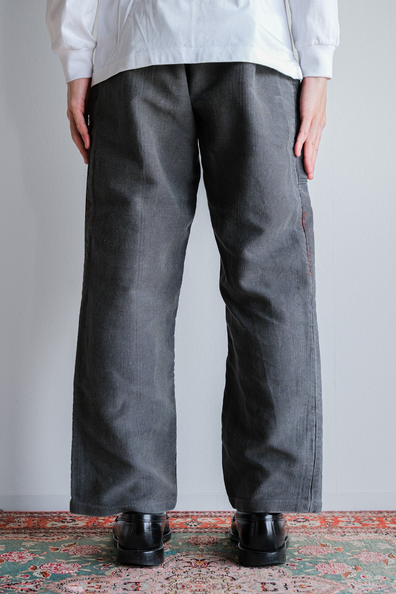 【~40's】Belgium Vintage Printed Moleskin Prisoner Pants