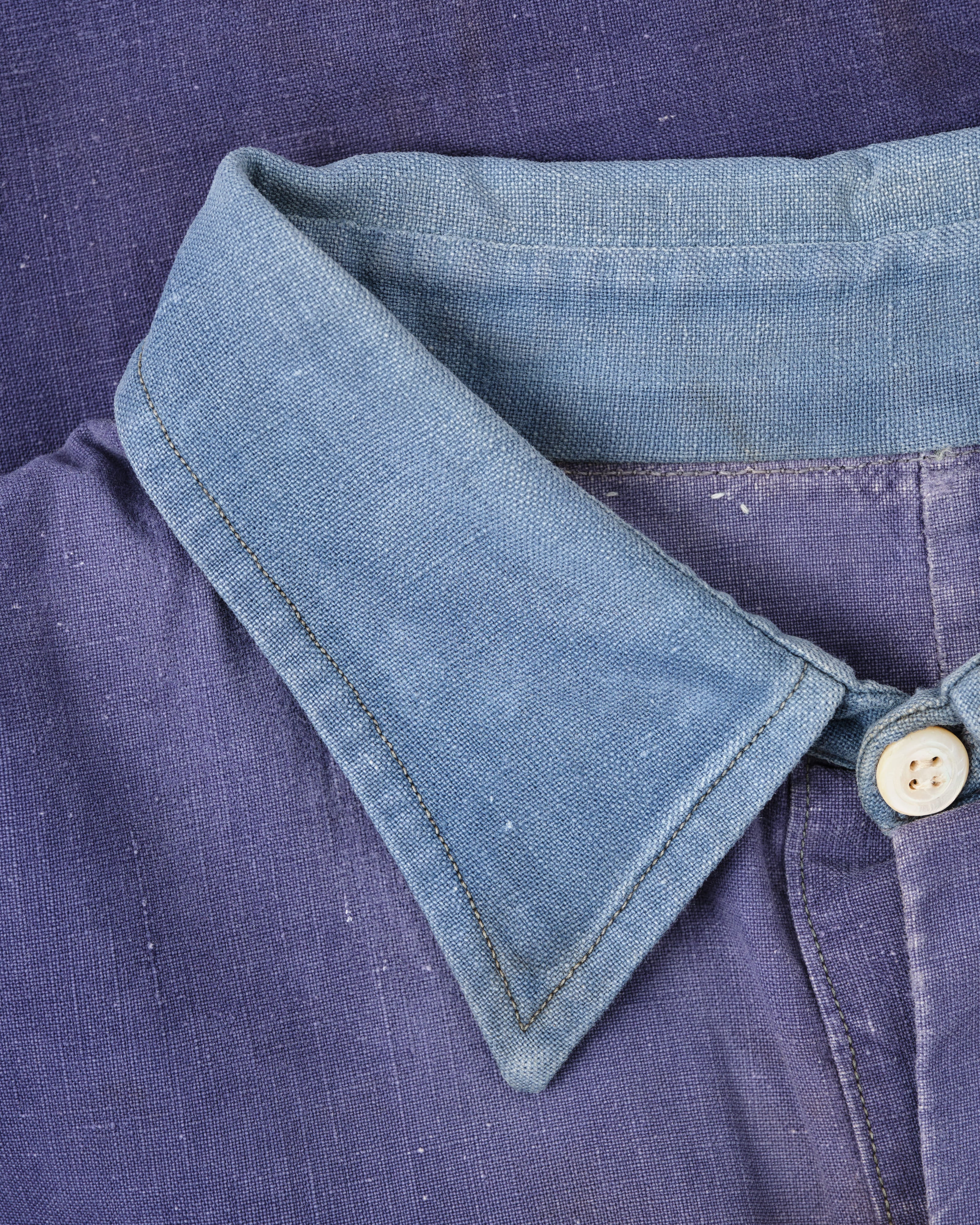 【~40’s】French Vintage Indigo Metis Grandpa Shirt