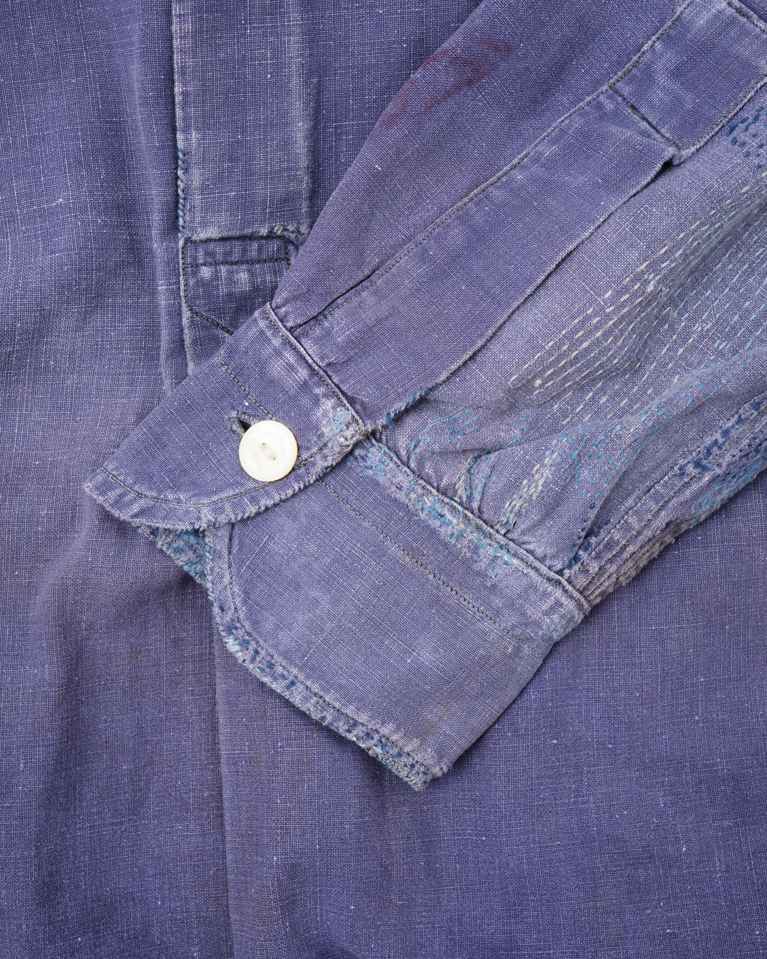 【~40’s】French Vintage Indigo Metis Grandpa Shirt
