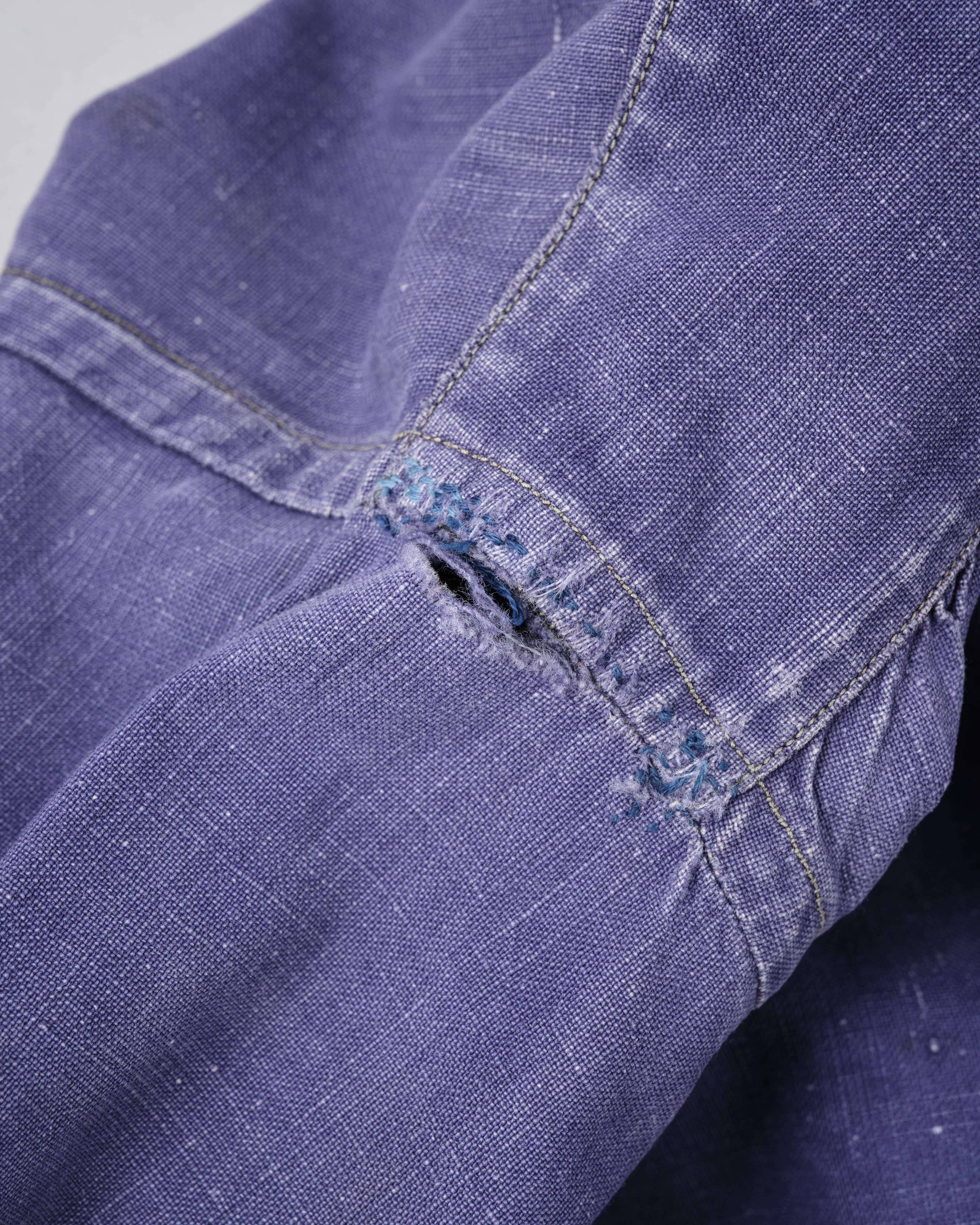 【~40’s】French Vintage Indigo Metis Grandpa Shirt