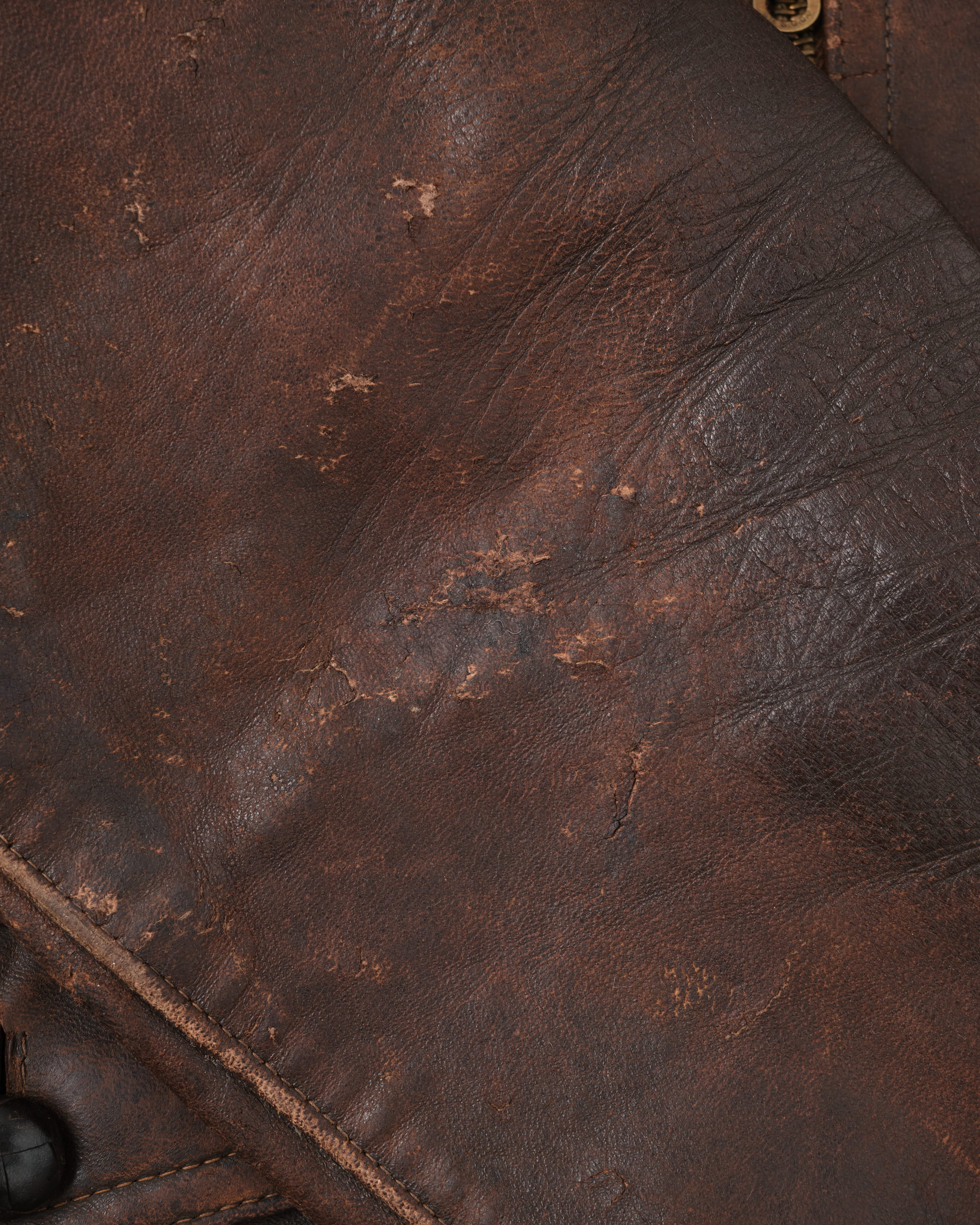 【~30's】French Vintage 4 Pockets Motorcycle Leather Jacket