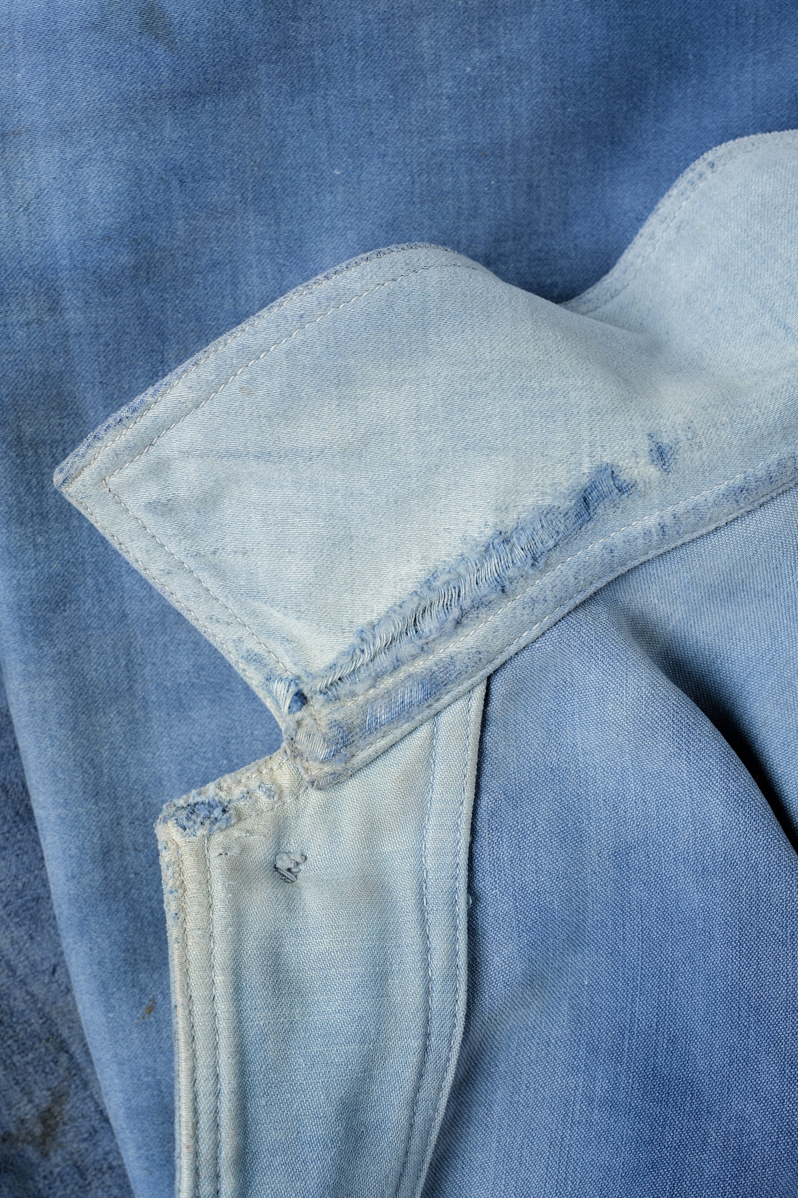 【~40’s】French Vintage Blue Moleskin Work Jacket "Le Mont St. Michel"