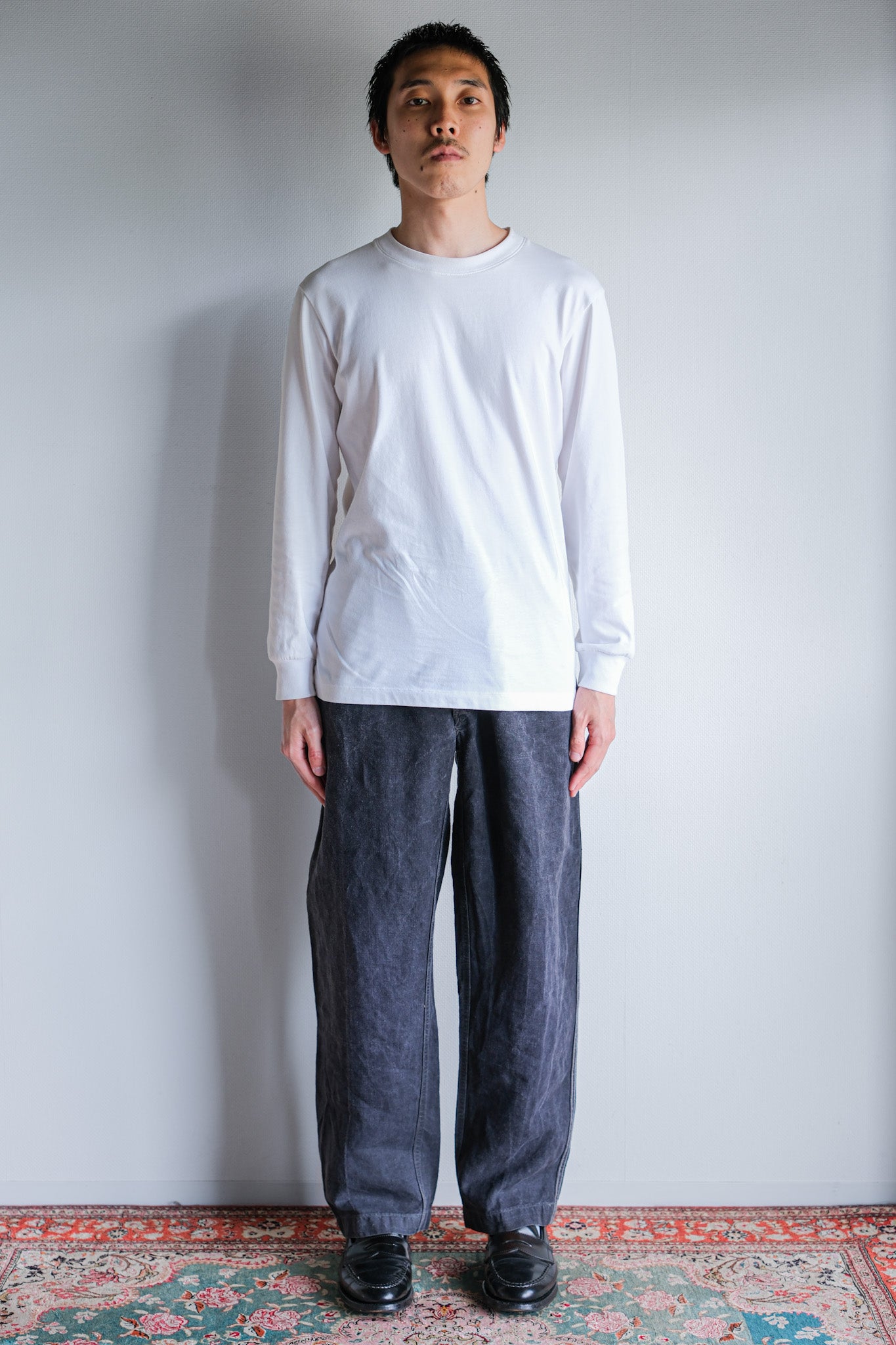 【~50's】French Vintage Black Linen Maquignon Pants Size.44 "AU MOLINEL"