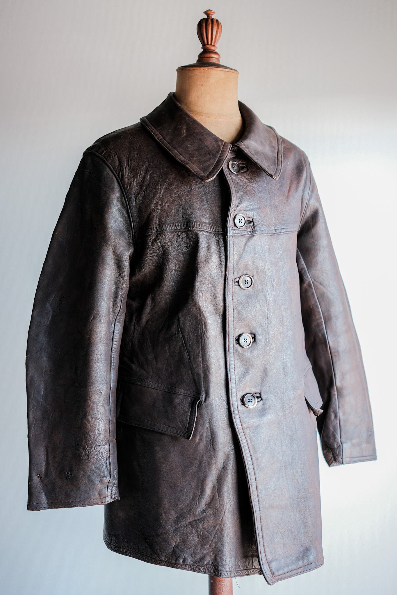 【~40's】WWⅡ French Army M35 Tank Crew Leather Jacket