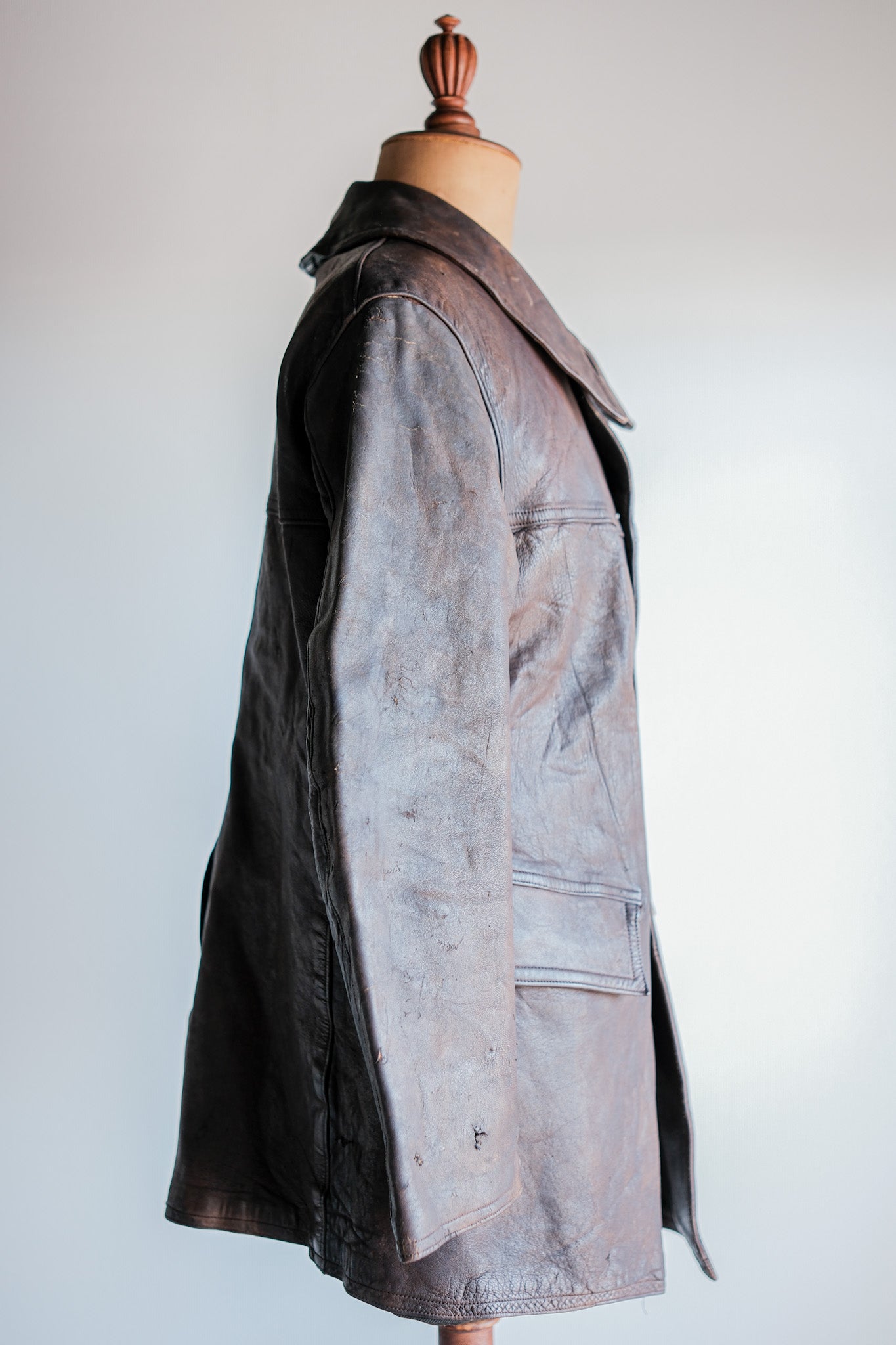 【~40's】WWⅡ French Army M35 Tank Crew Leather Jacket