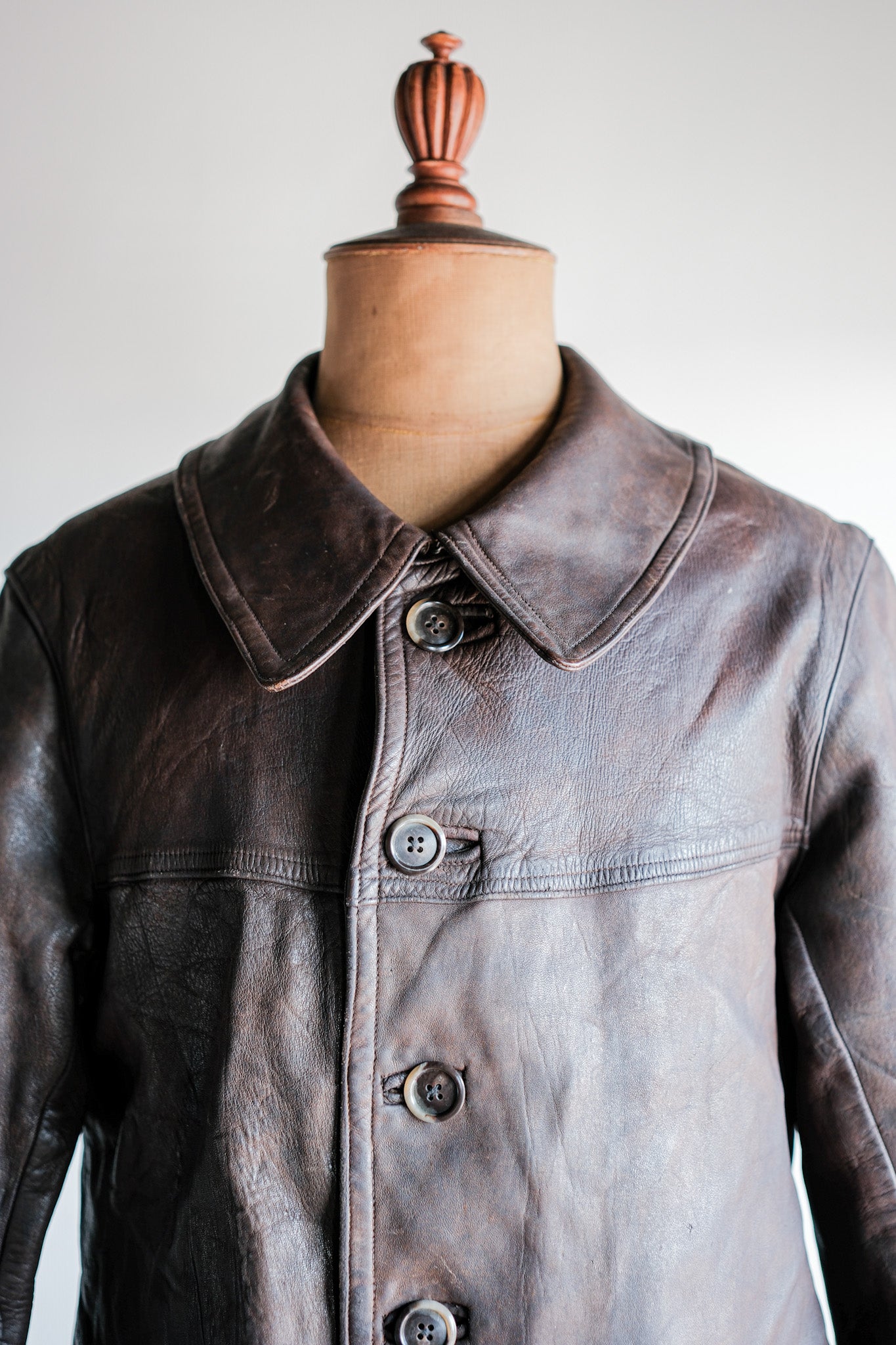 【~40's】WWⅡ French Army M35 Tank Crew Leather Jacket