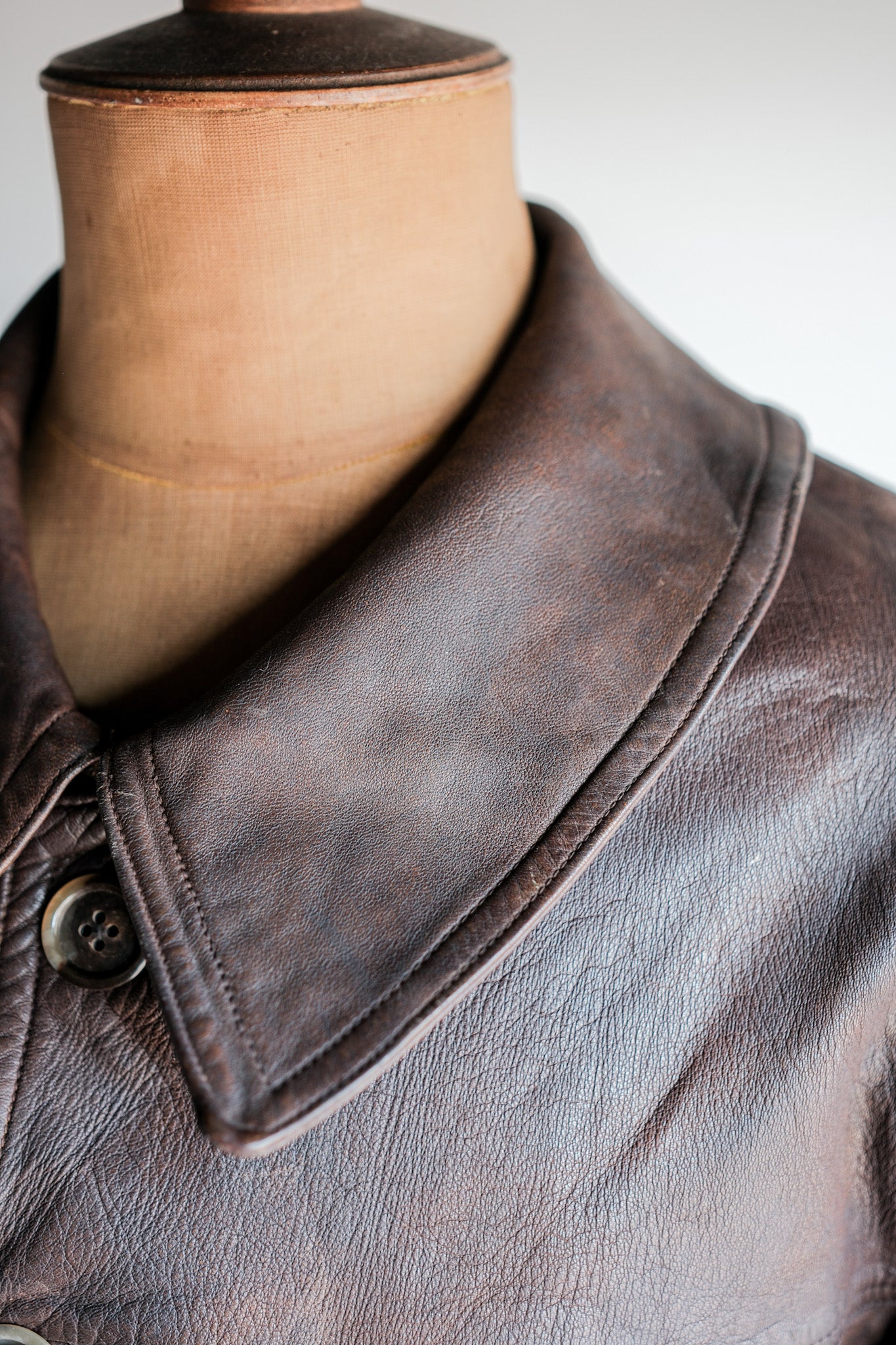 【~40's】WWⅡ French Army M35 Tank Crew Leather Jacket