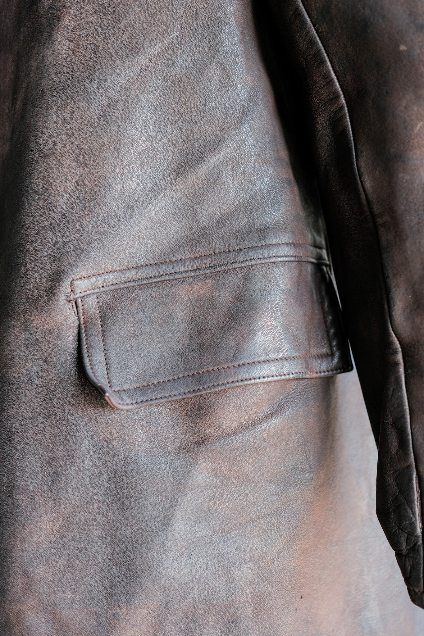 【~40's】WWⅡ French Army M35 Tank Crew Leather Jacket