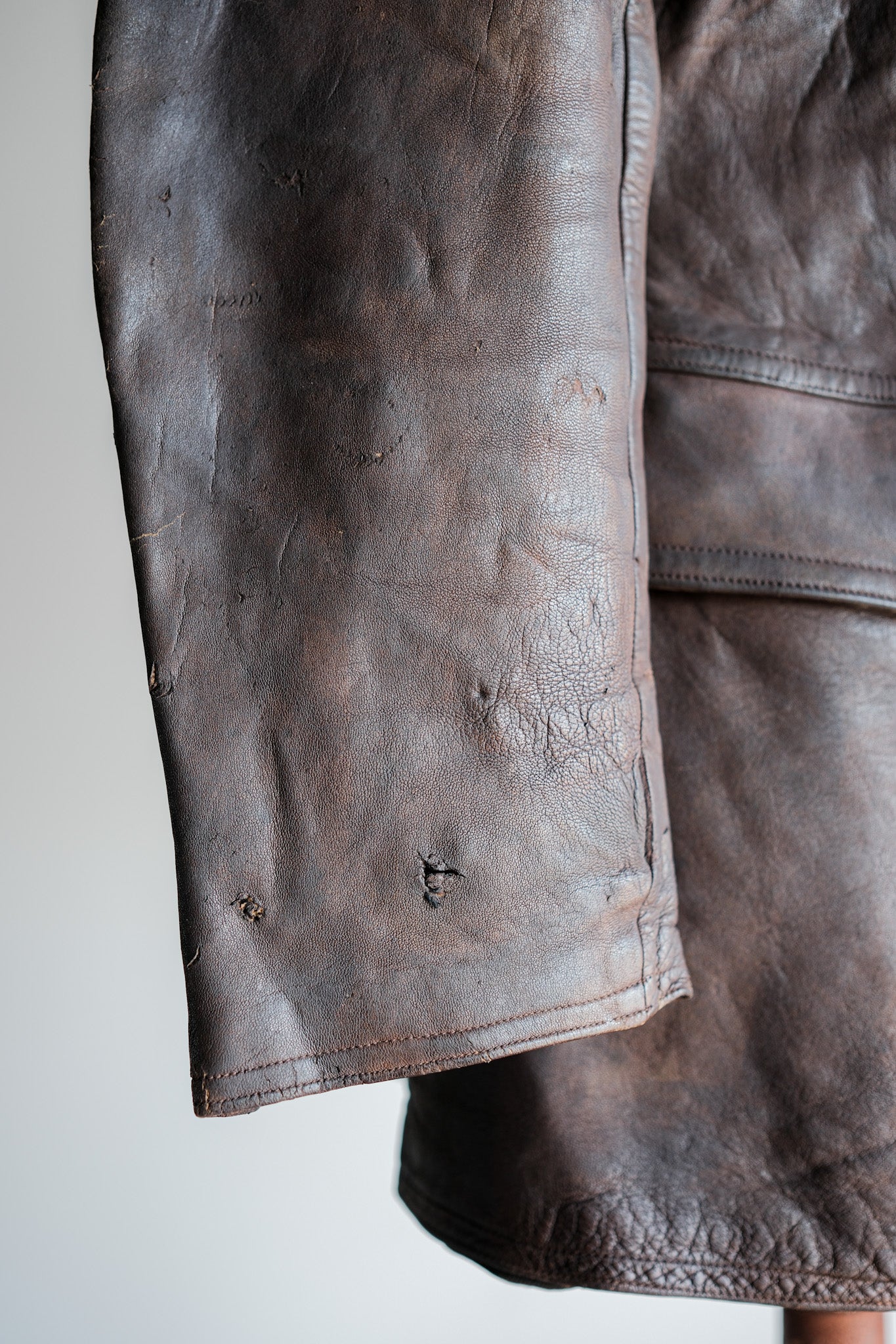 【~40's】WWⅡ French Army M35 Tank Crew Leather Jacket