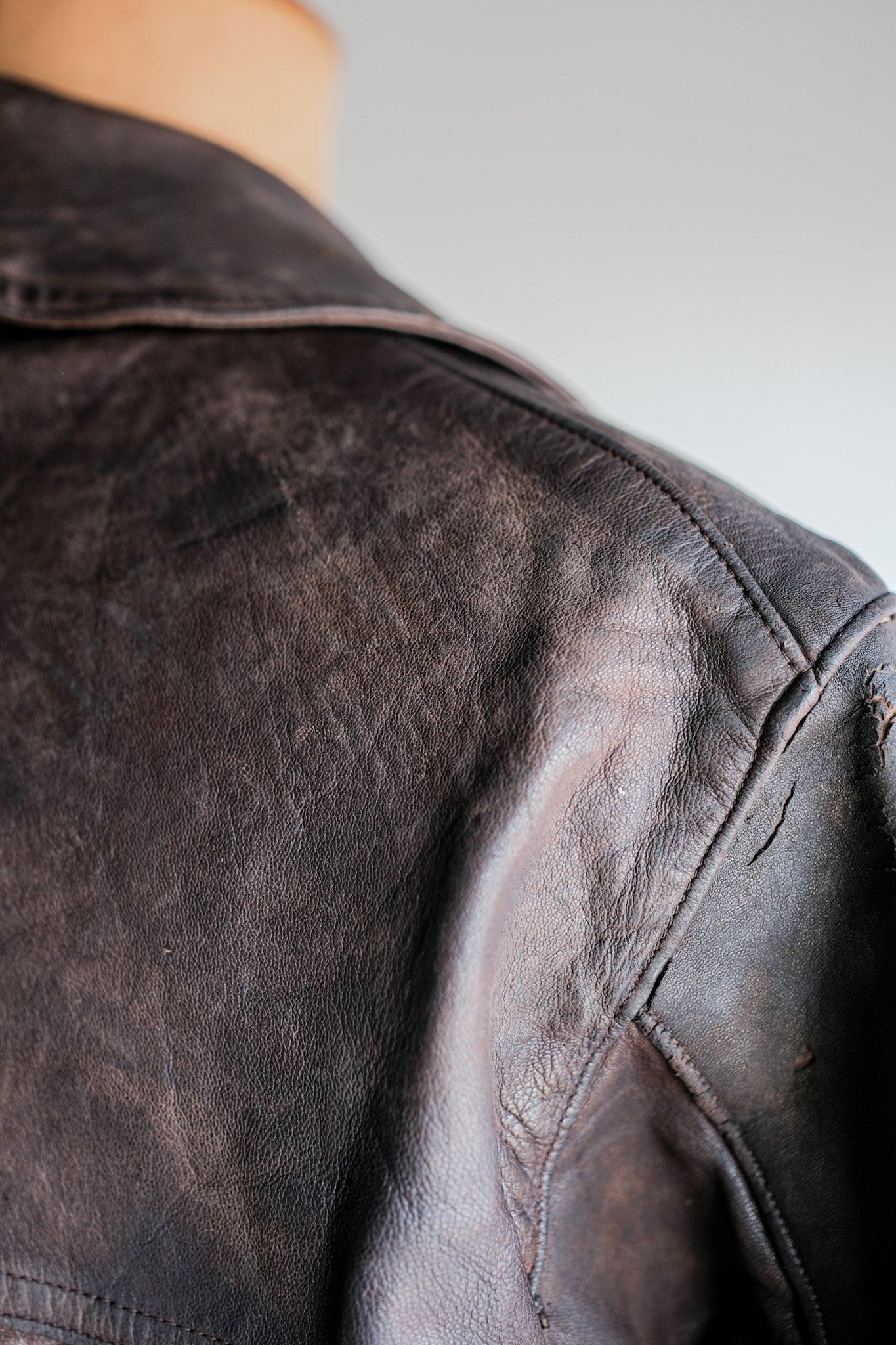 【~40's】WWⅡ French Army M35 Tank Crew Leather Jacket
