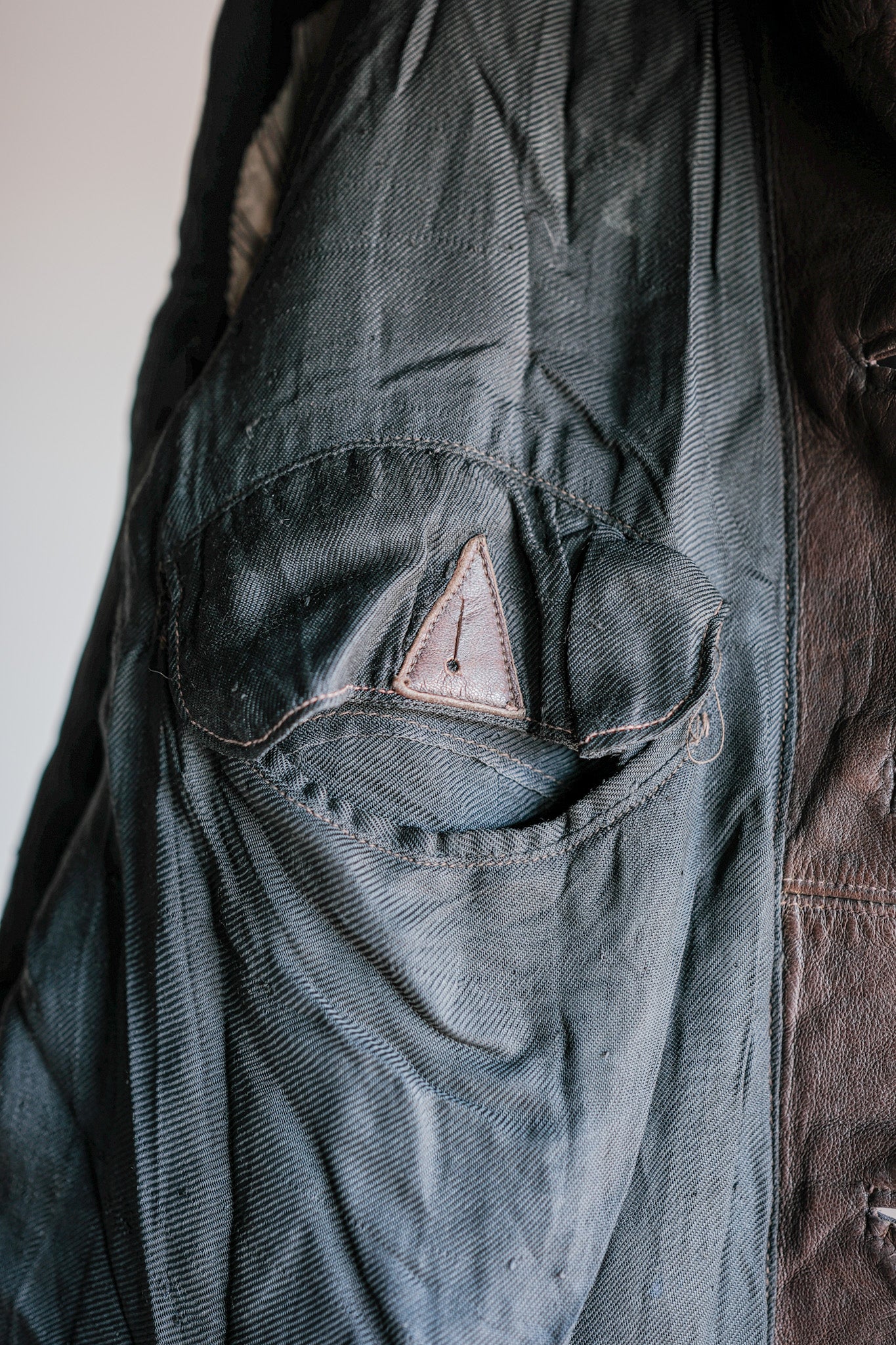 【~40's】WWⅡ French Army M35 Tank Crew Leather Jacket