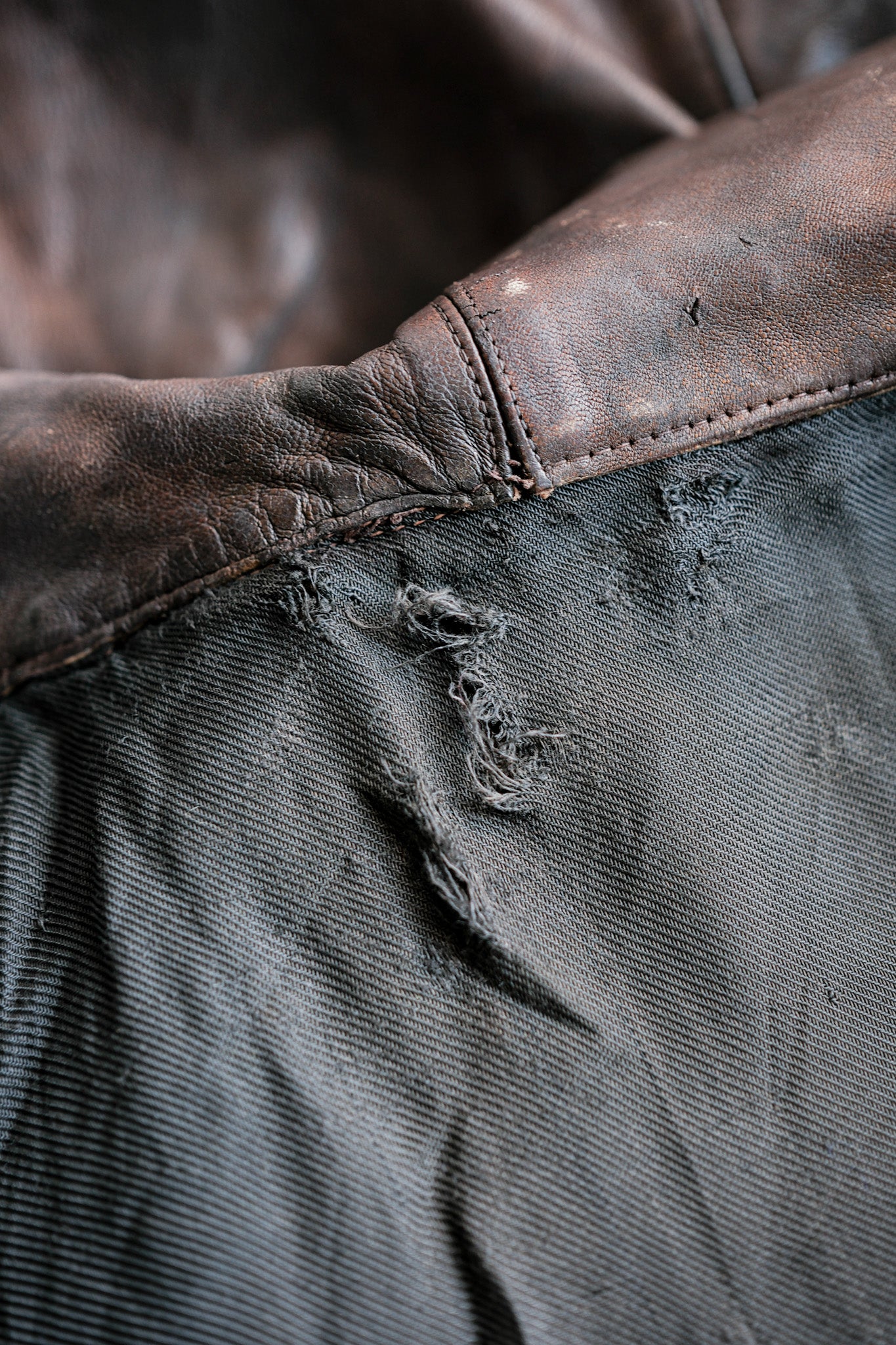 【~40's】WWⅡ French Army M35 Tank Crew Leather Jacket