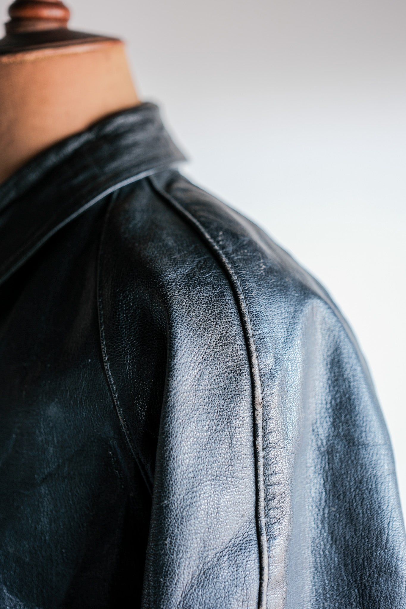 【~60’s】Italian Army Motorcycle Leather Jacket "Civilian Type"