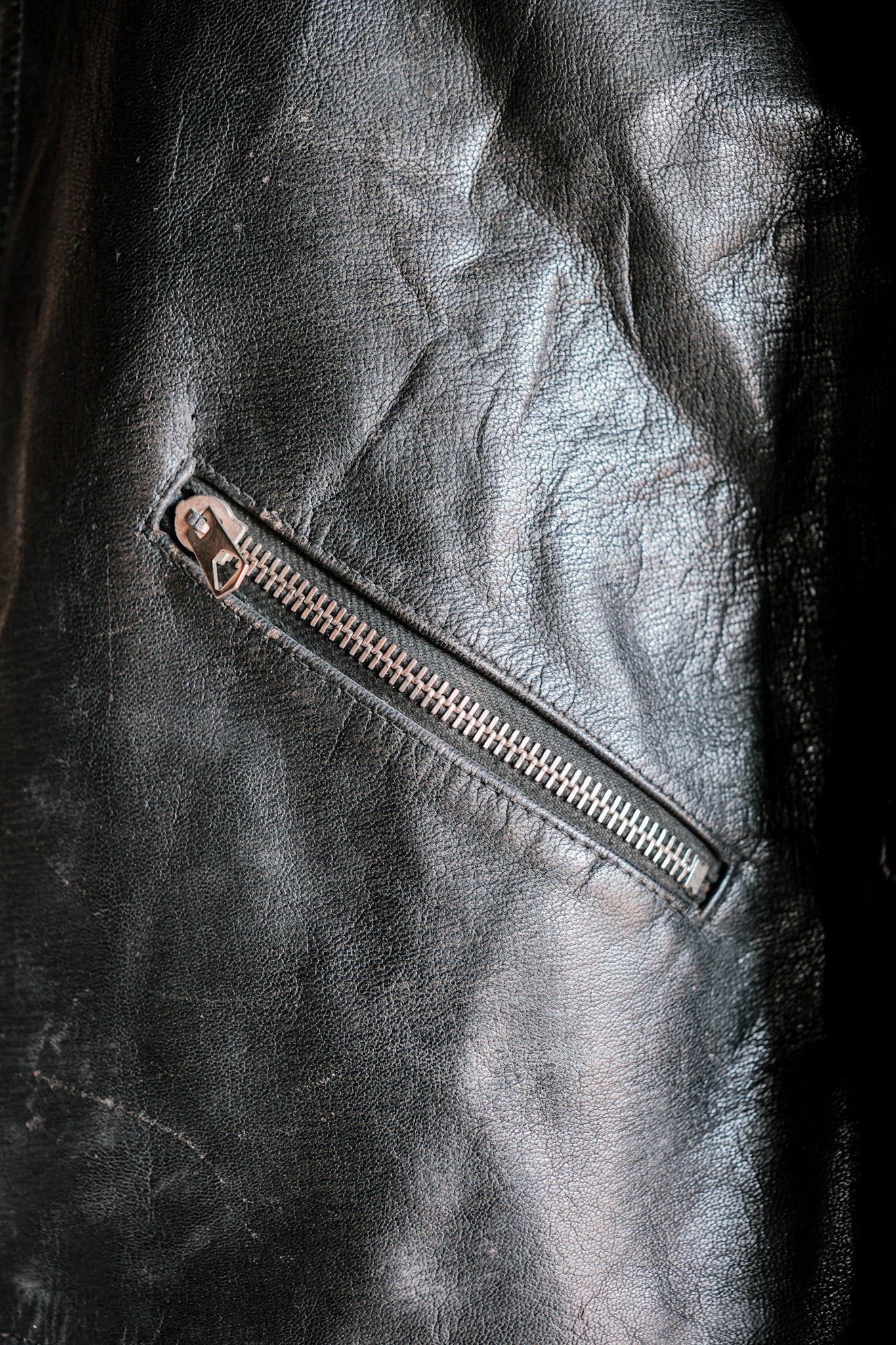 【~60’s】Italian Army Motorcycle Leather Jacket "Civilian Type"