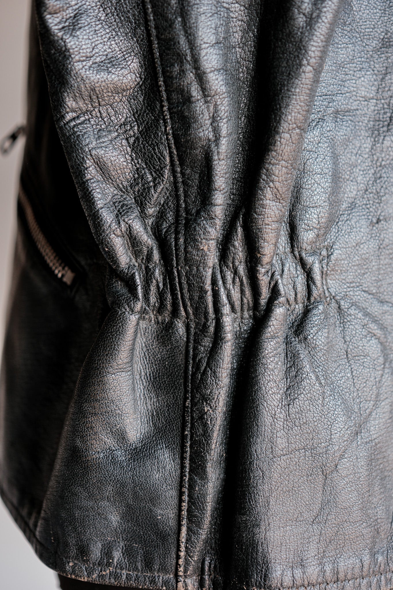 【~60’s】Italian Army Motorcycle Leather Jacket "Civilian Type"