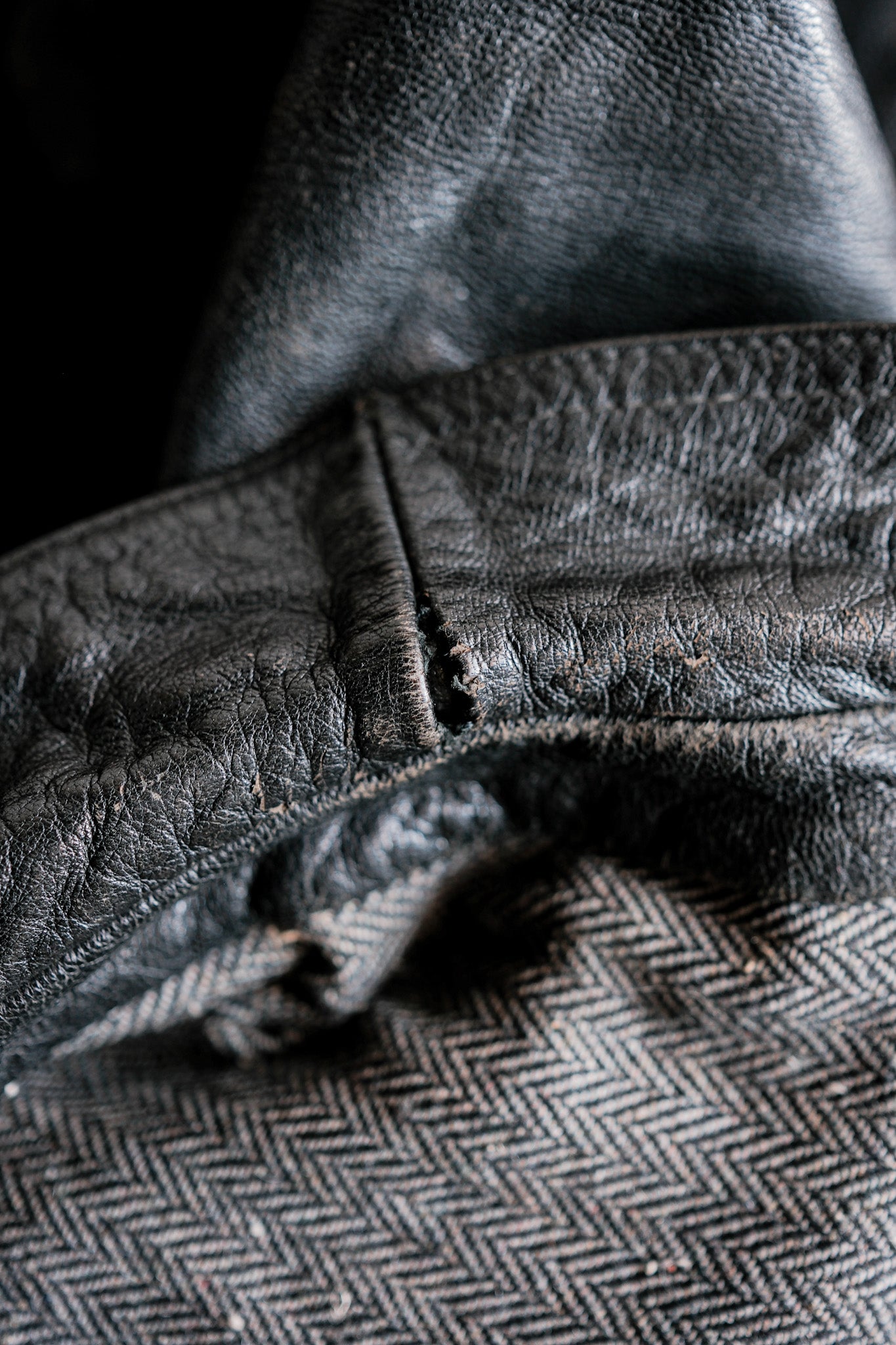【~60’s】Italian Army Motorcycle Leather Jacket "Civilian Type"