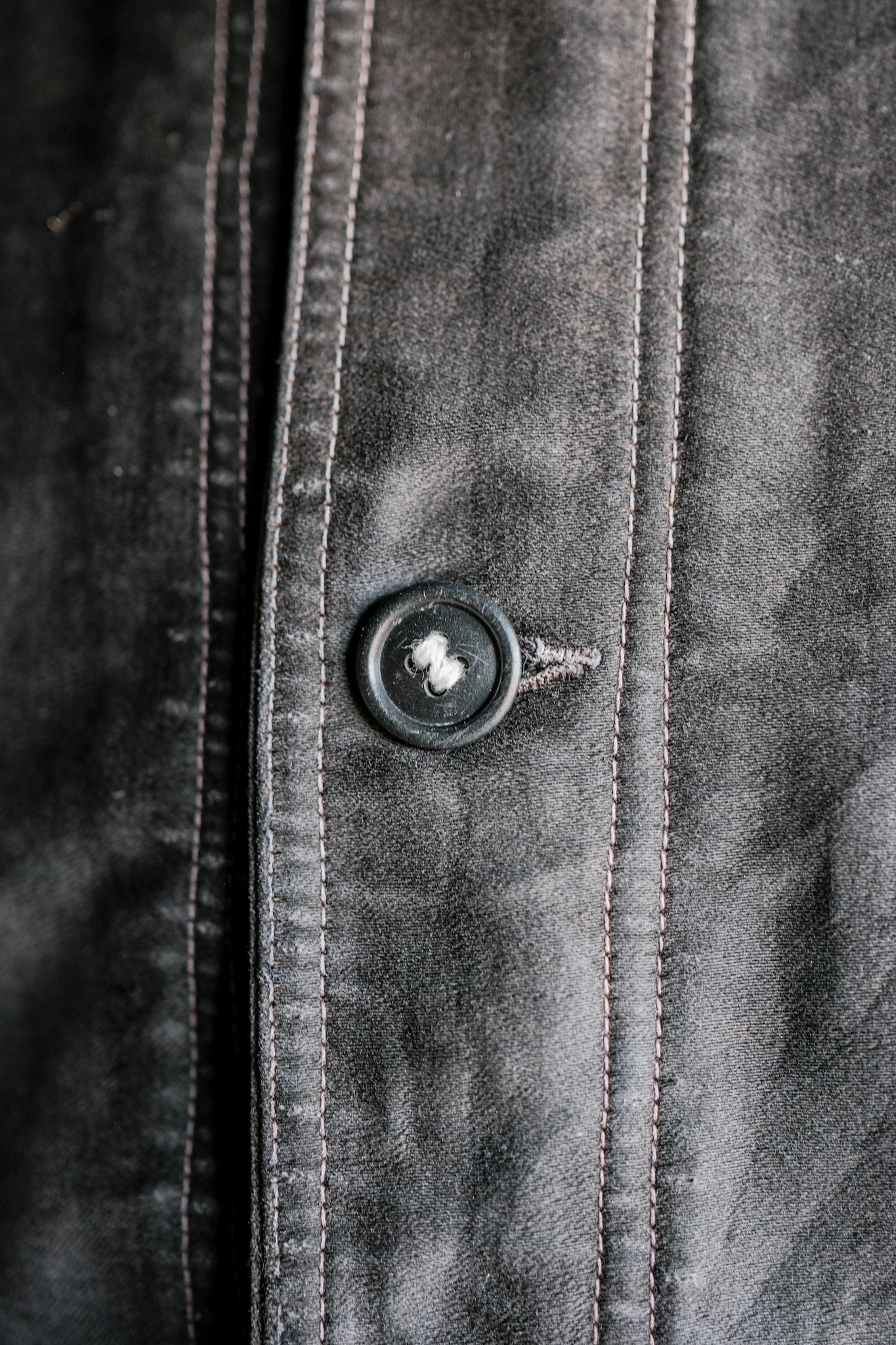 【~40's】French Vintage Black Moleskin Work Jacket "Le Mont St. Michel"