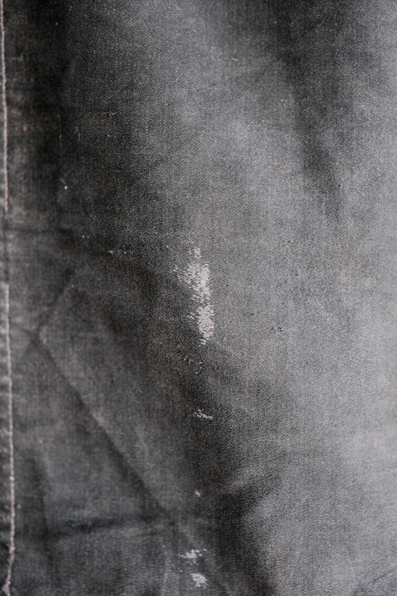 【~40's】French Vintage Black Moleskin Work Jacket "Le Mont St. Michel"