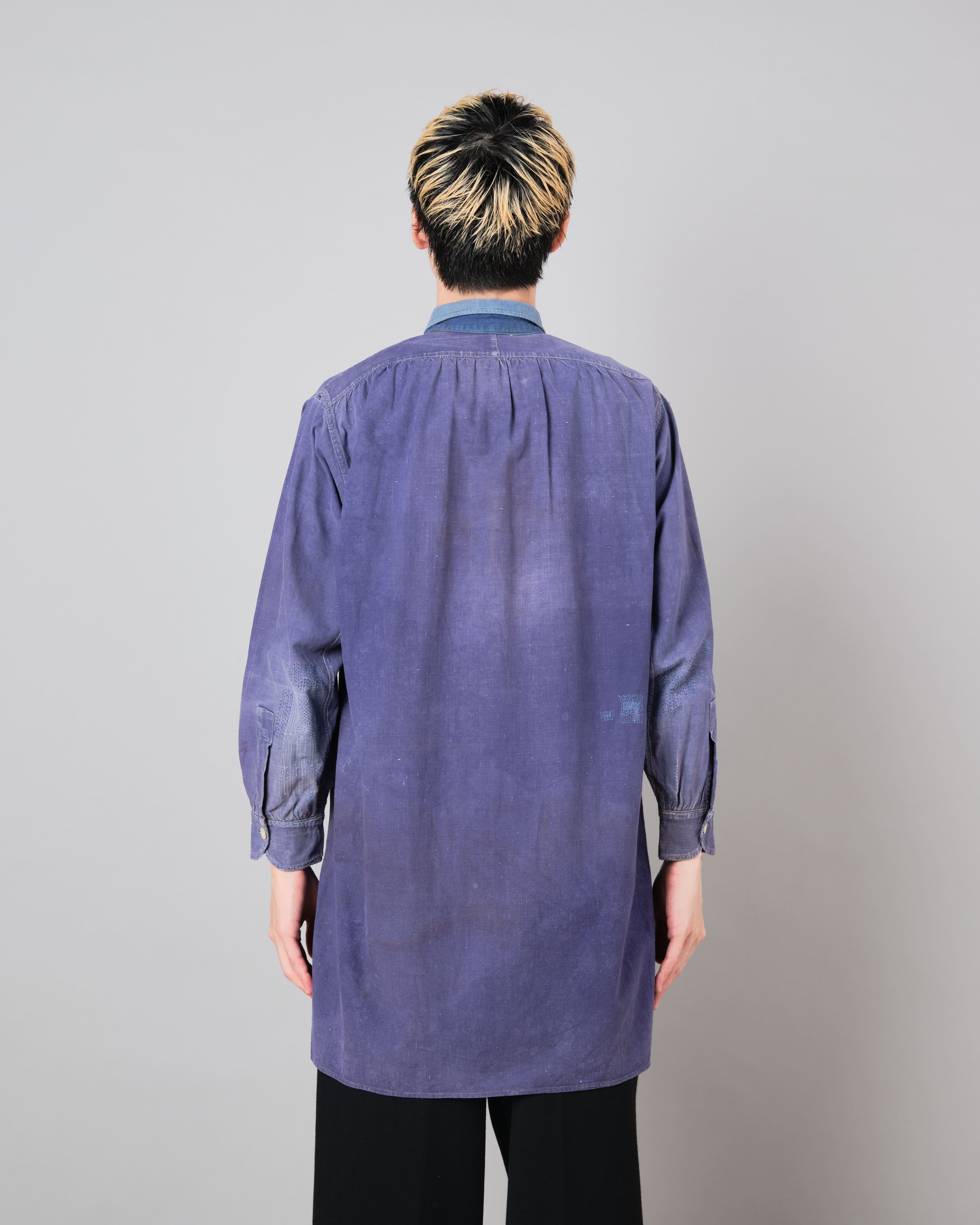 【~40’s】French Vintage Indigo Metis Grandpa Shirt