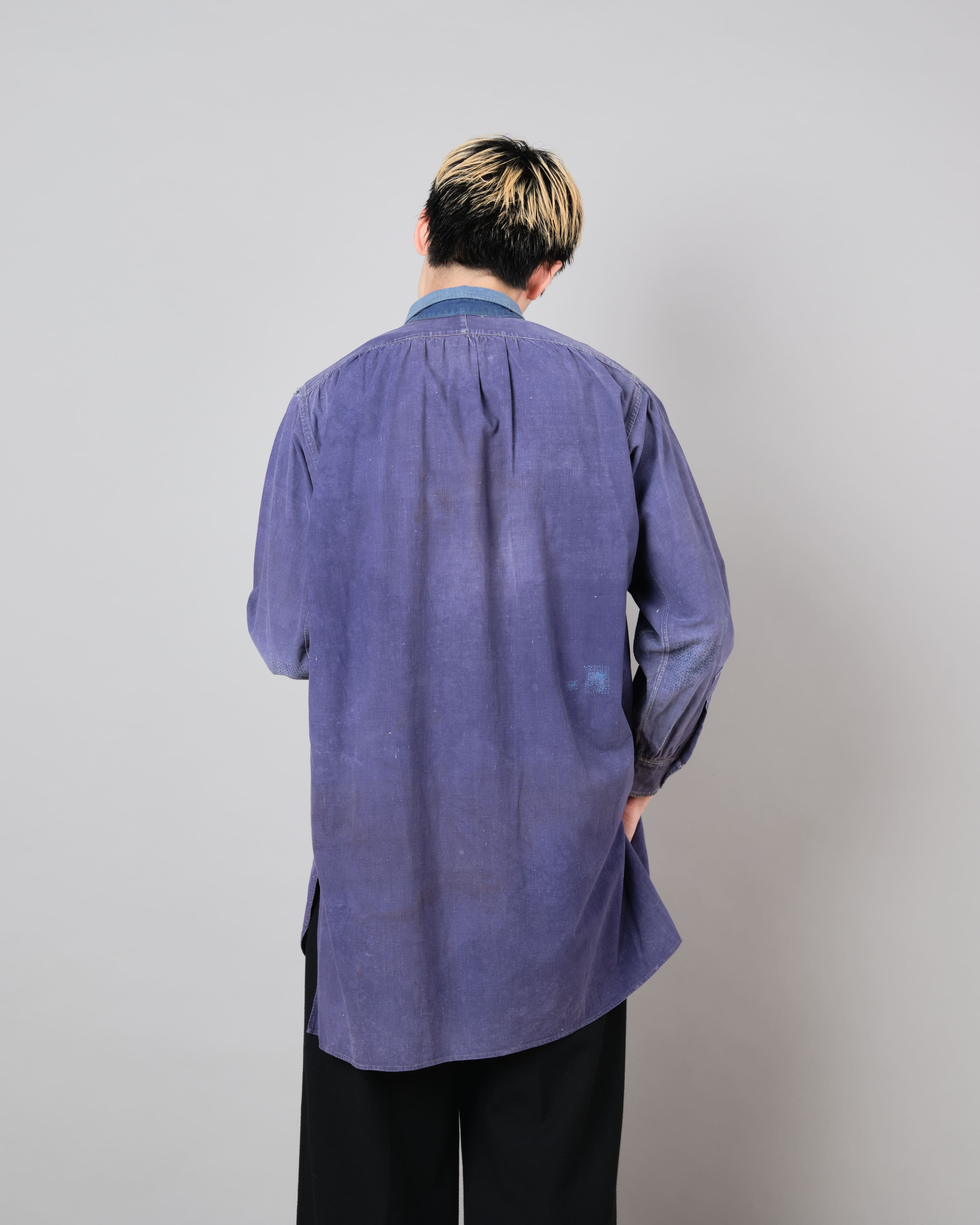 【~40’s】French Vintage Indigo Metis Grandpa Shirt