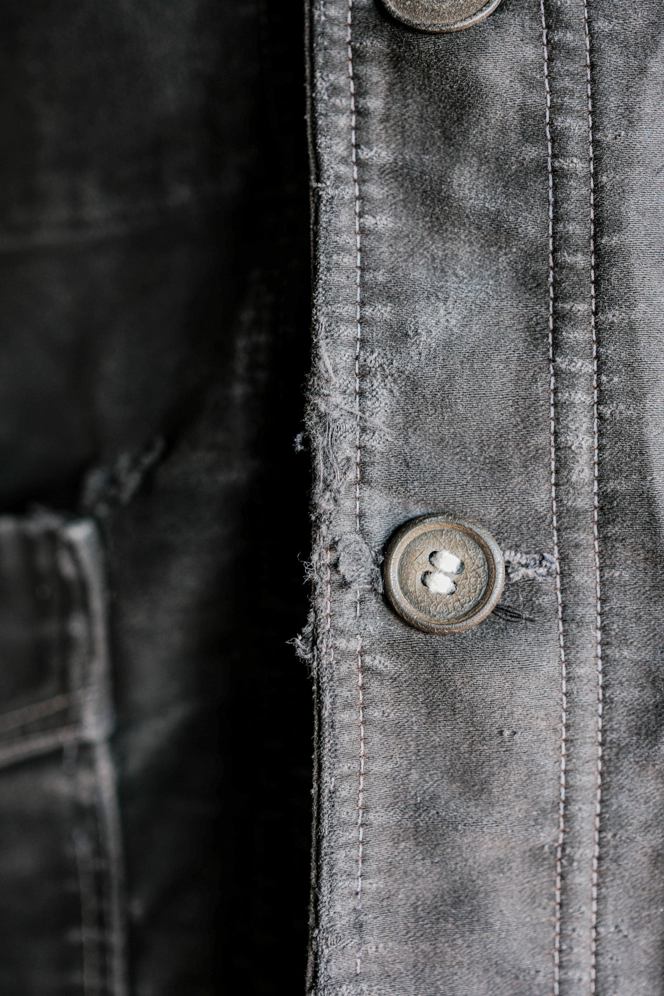 【~40's】French Vintage Black Moleskin Work Jacket "Le Mont St. Michel"