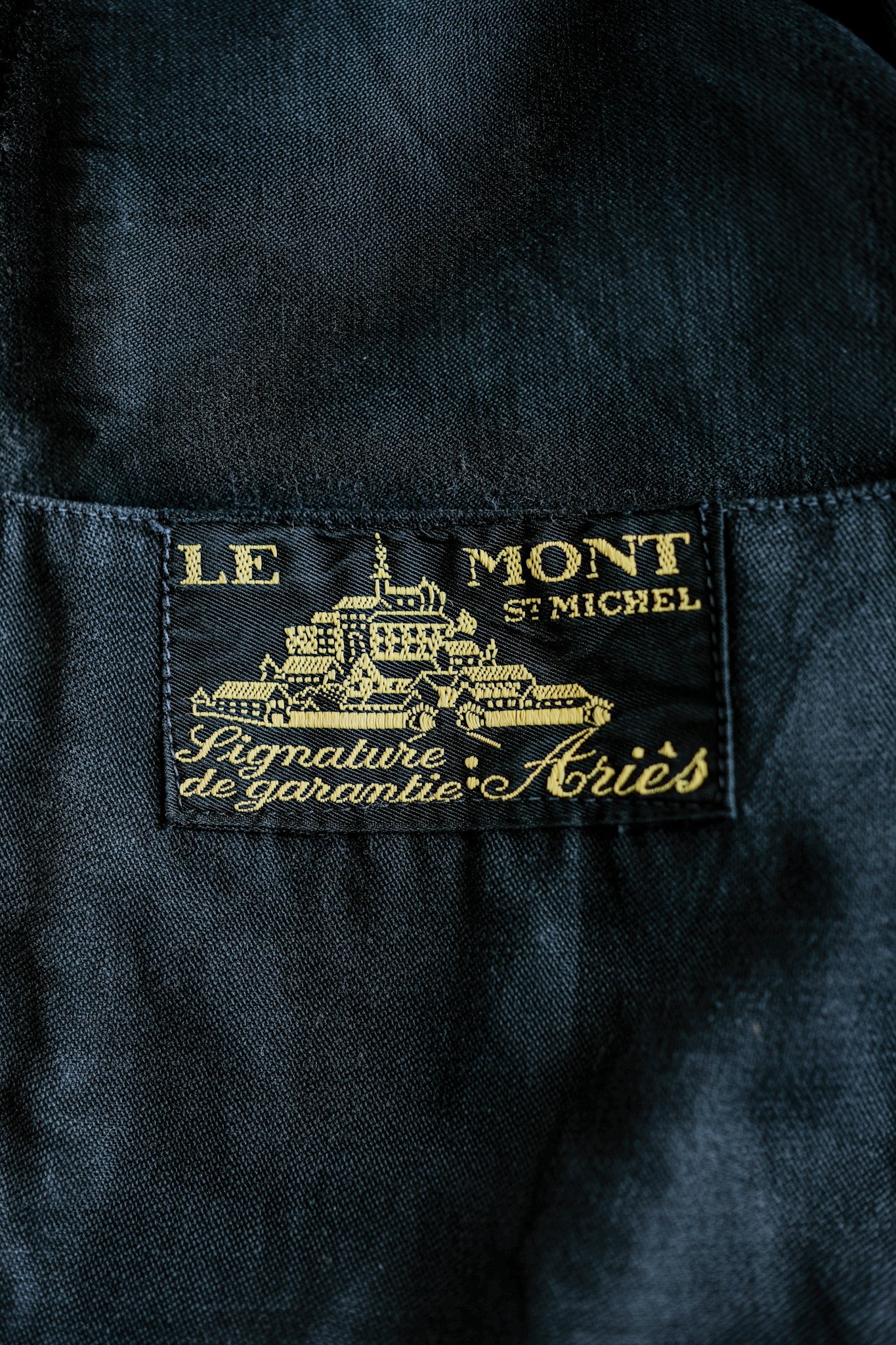 【~40's】French Vintage Black Moleskin Work Jacket "Le Mont St. Michel"