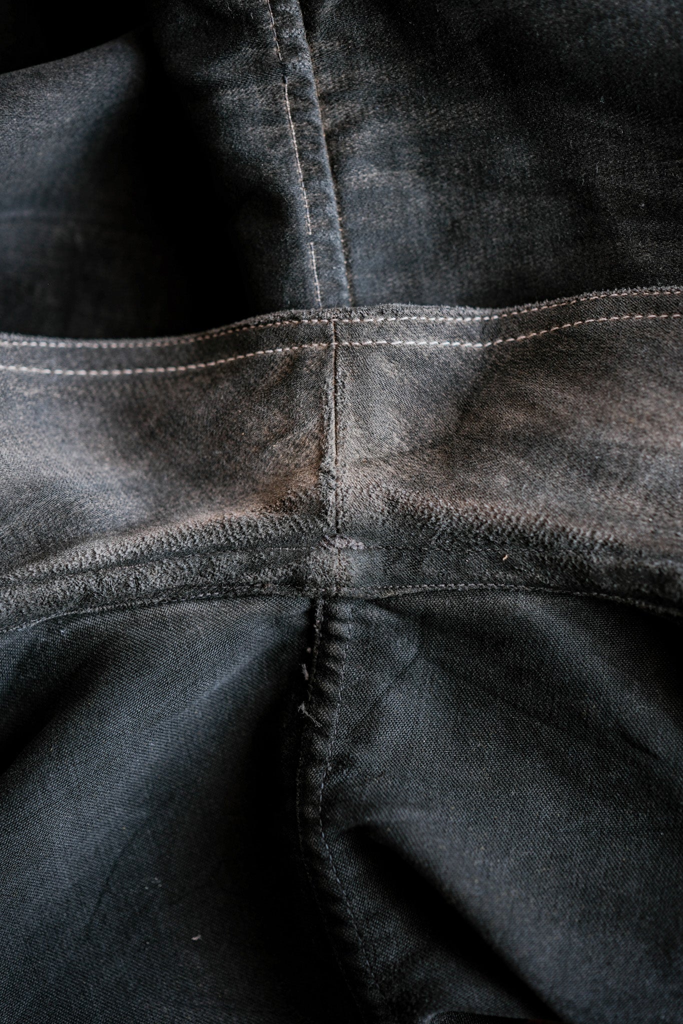 【~40's】French Vintage Black Moleskin Work Jacket "Le Mont St. Michel"