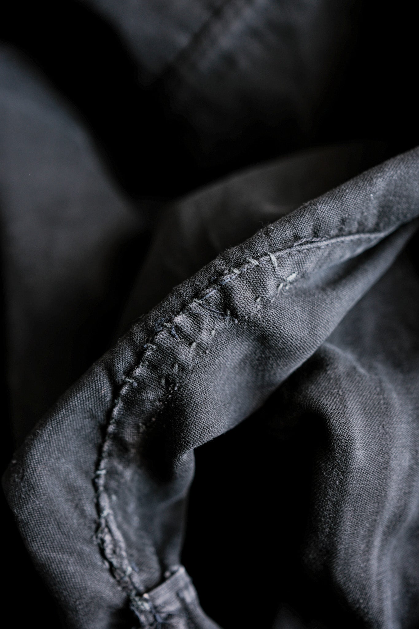 【~40's】French Vintage Black Moleskin Work Jacket "Le Mont St. Michel"