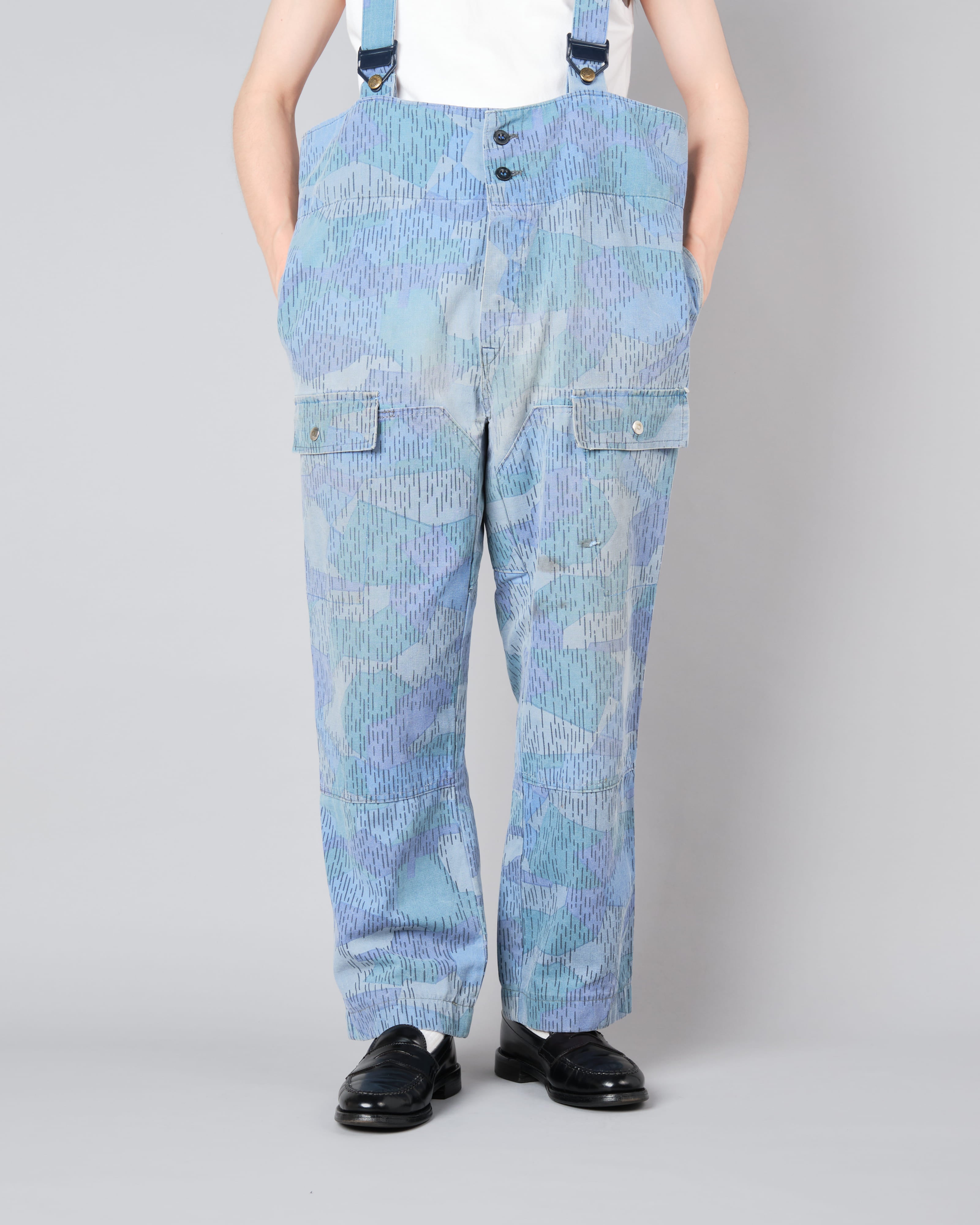 【~80's】Czechoslovakian People's Militias & Fire Brigade Blue Splinter Pattern Camouflage Overalls
