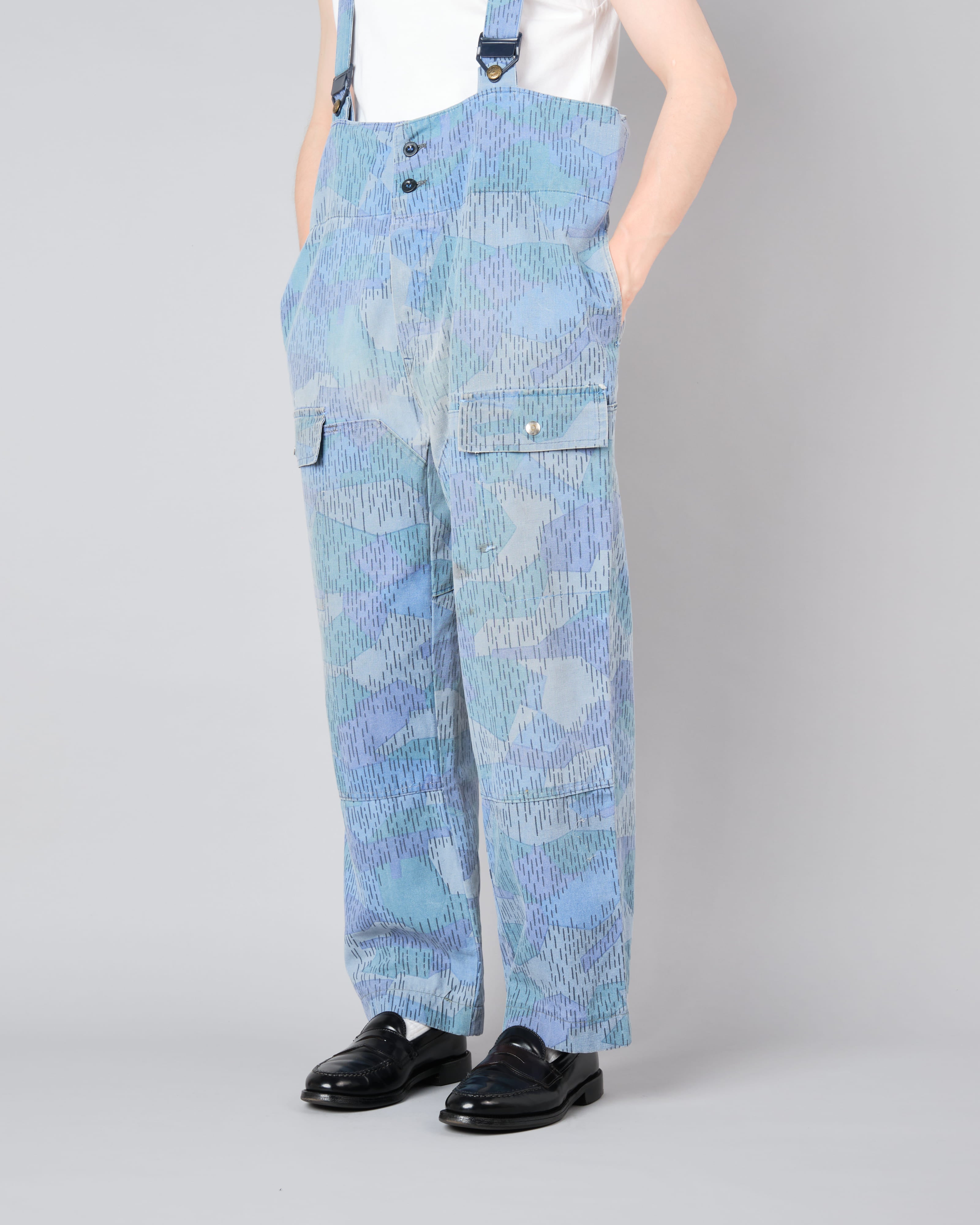 【~80's】Czechoslovakian People's Militias & Fire Brigade Blue Splinter Pattern Camouflage Overalls