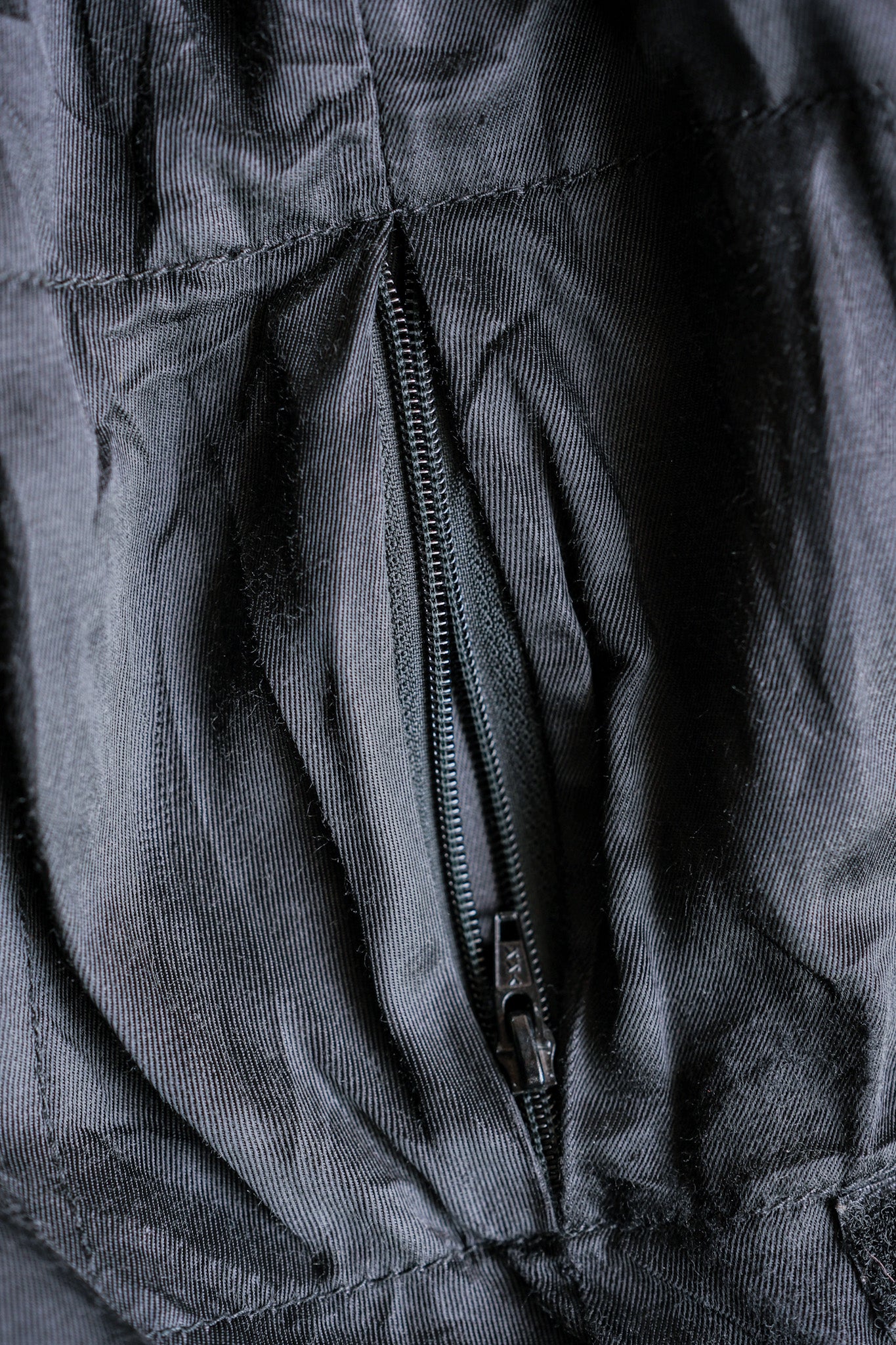 【~70's】French Air Force Pilot Leather Jacket With Chin Strap Size.96M