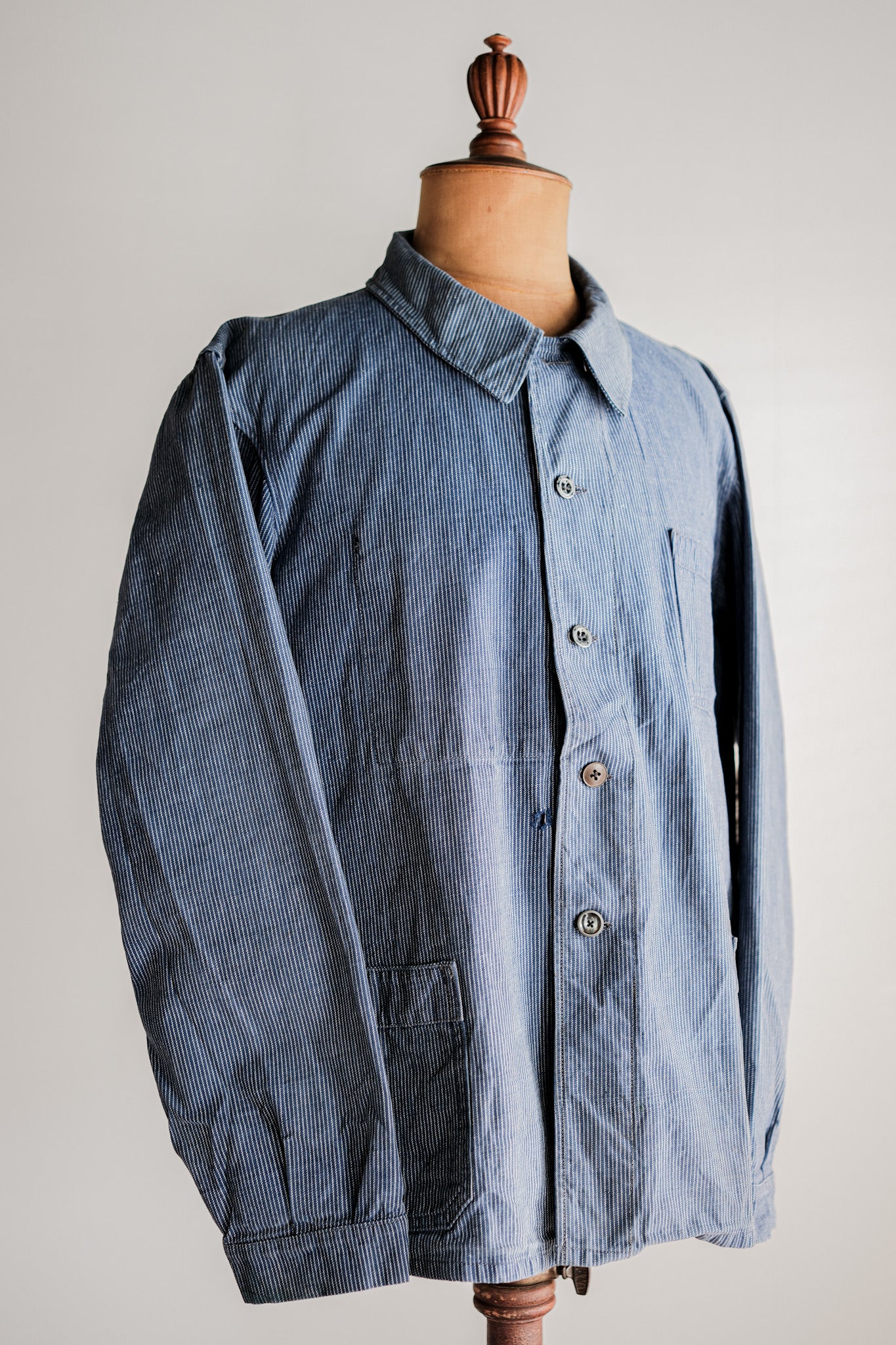 【~40's】Italian Vintage Cotton Striped Work Jacket