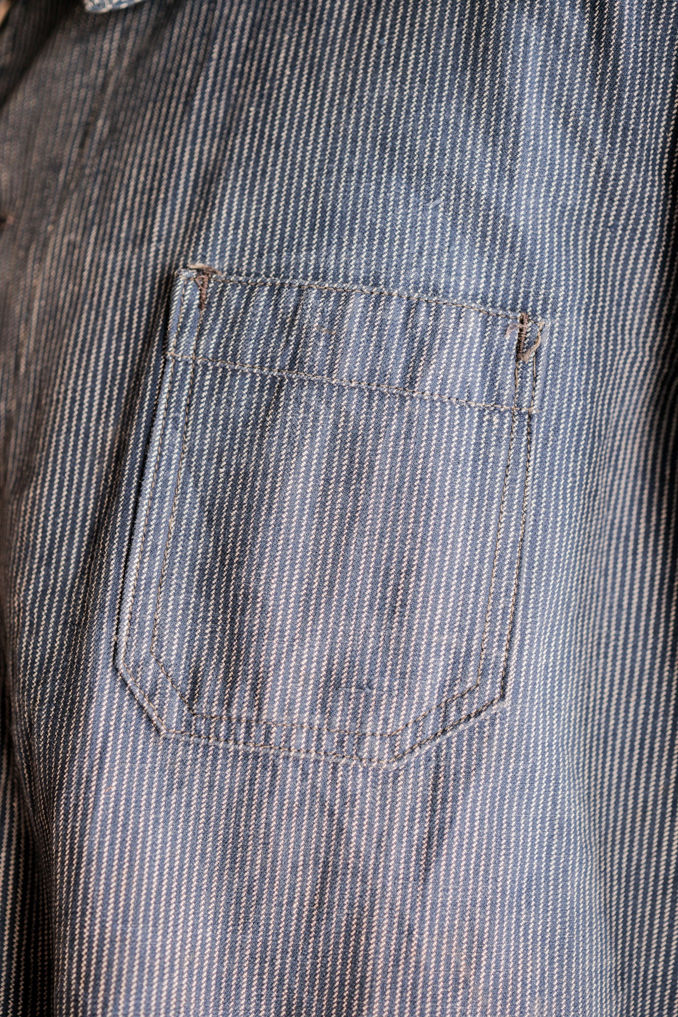 【~40's】Italian Vintage Cotton Striped Work Jacket