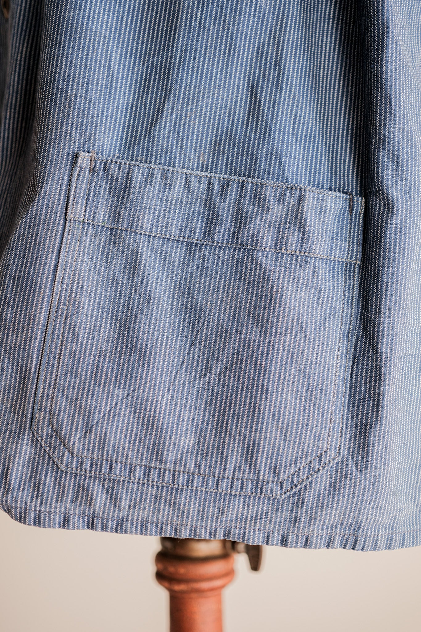 【~40's】Italian Vintage Cotton Striped Work Jacket