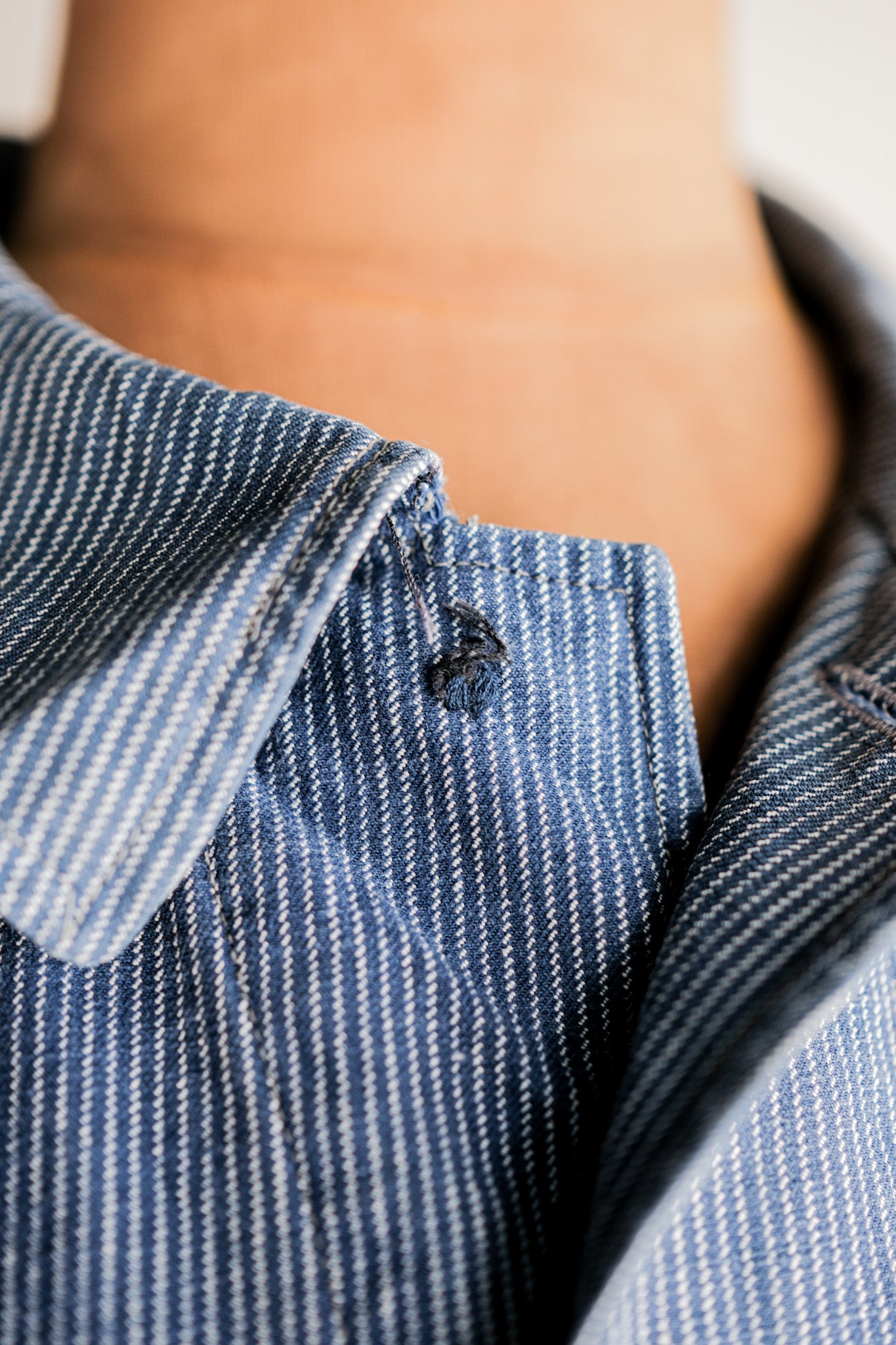 【~40's】Italian Vintage Cotton Striped Work Jacket