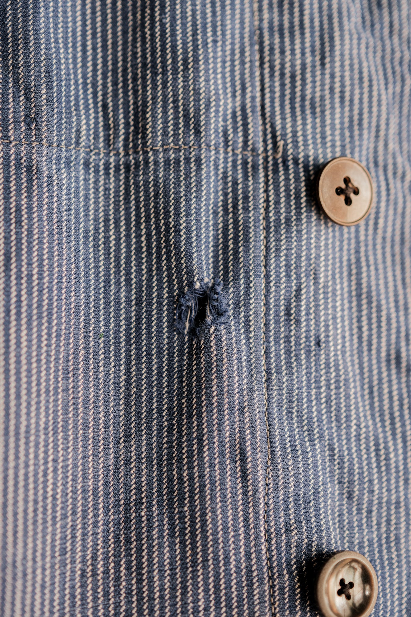 【~40's】Italian Vintage Cotton Striped Work Jacket