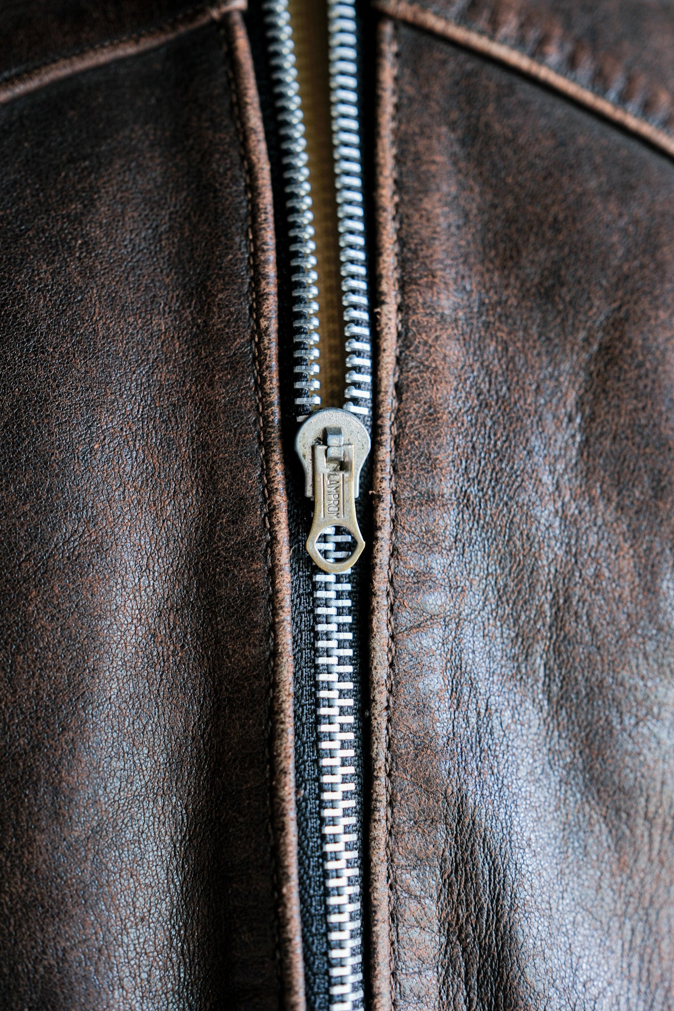 【~40's】French Vintage Leather Cyclist Jacket