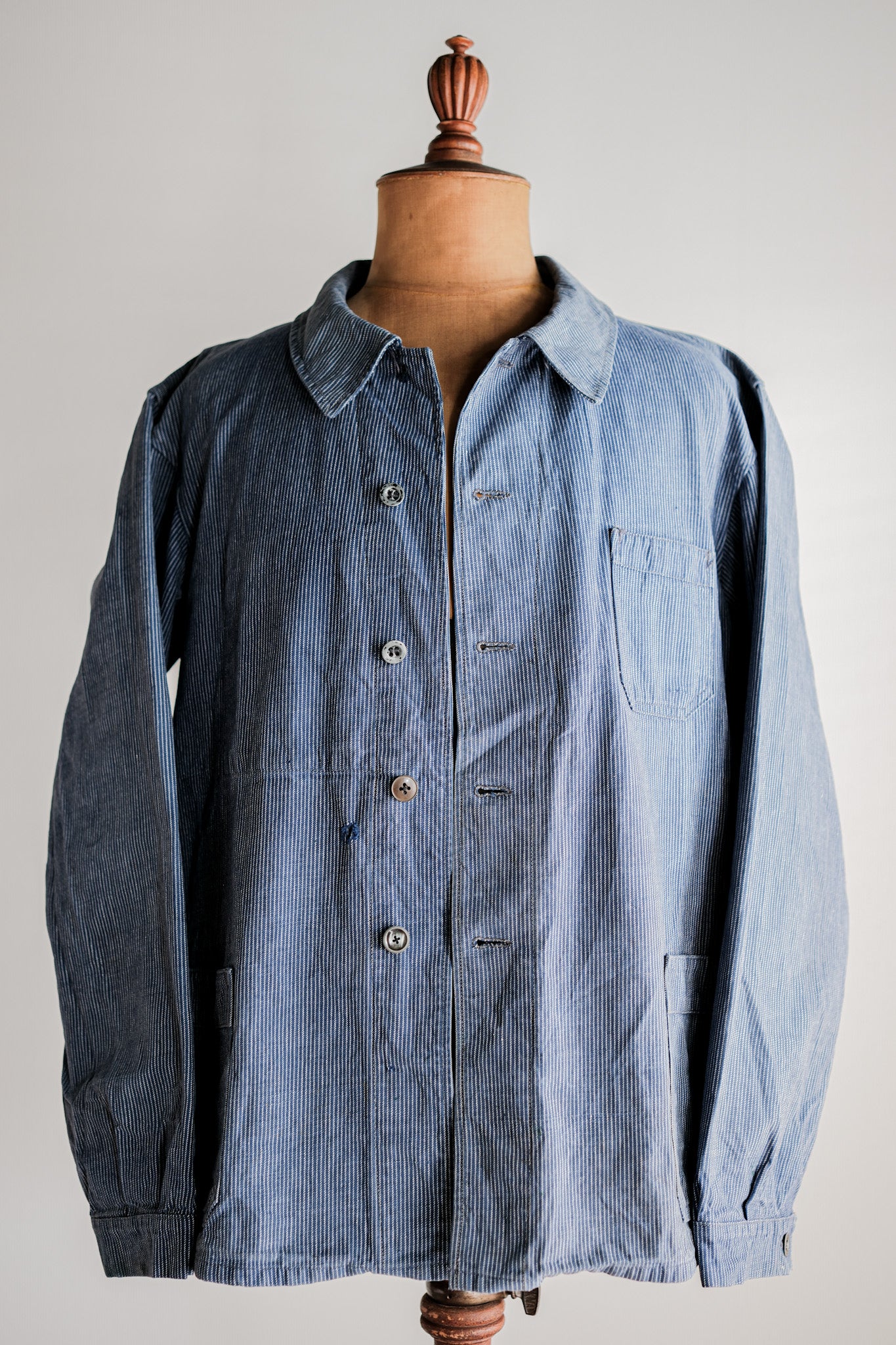 【~40's】Italian Vintage Cotton Striped Work Jacket