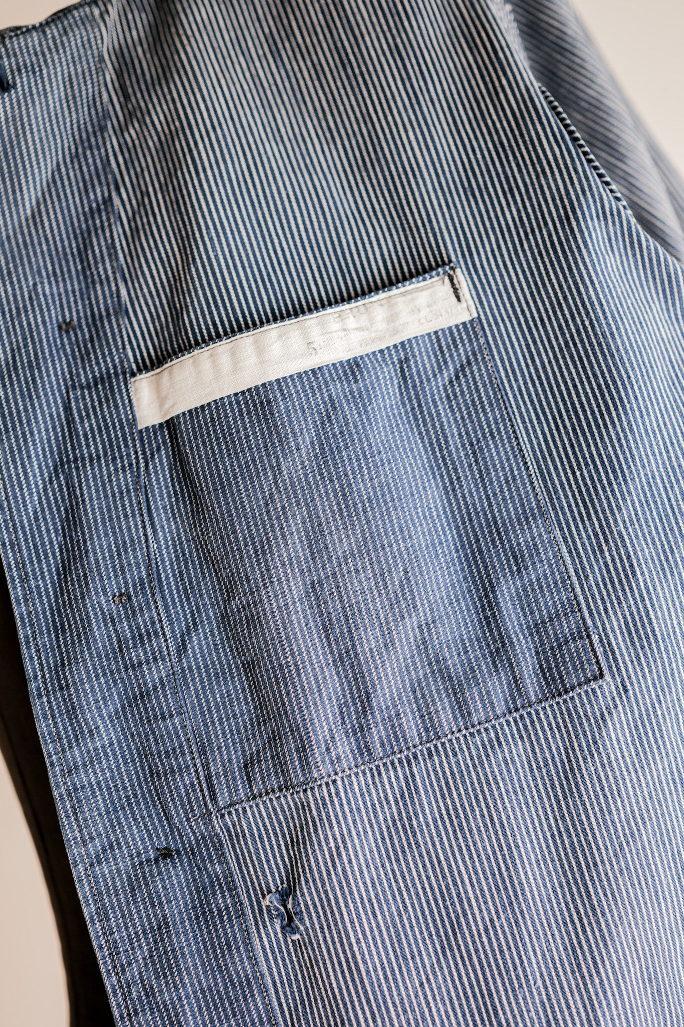 【~40's】Italian Vintage Cotton Striped Work Jacket