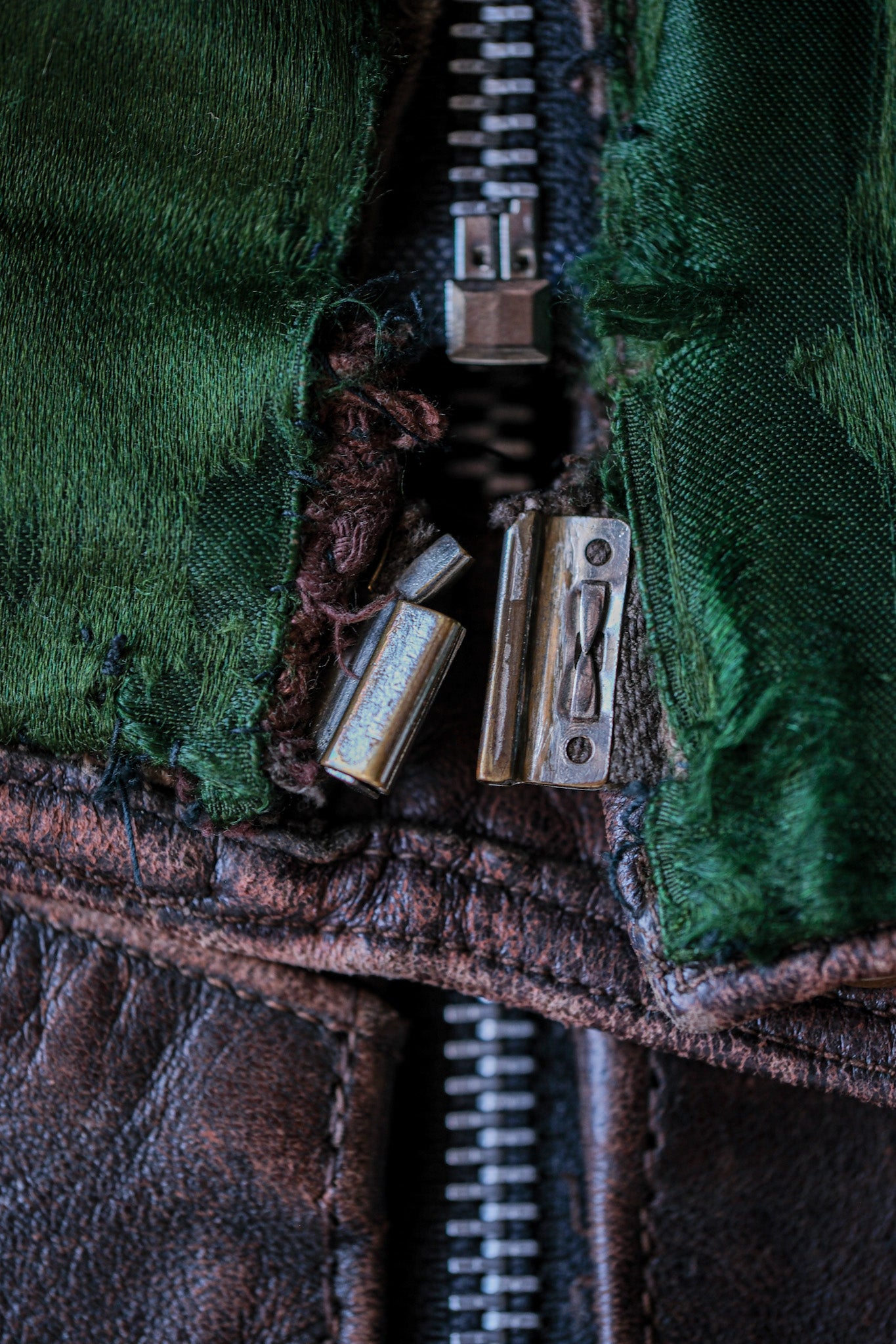 【~40's】French Vintage Leather Cyclist Jacket