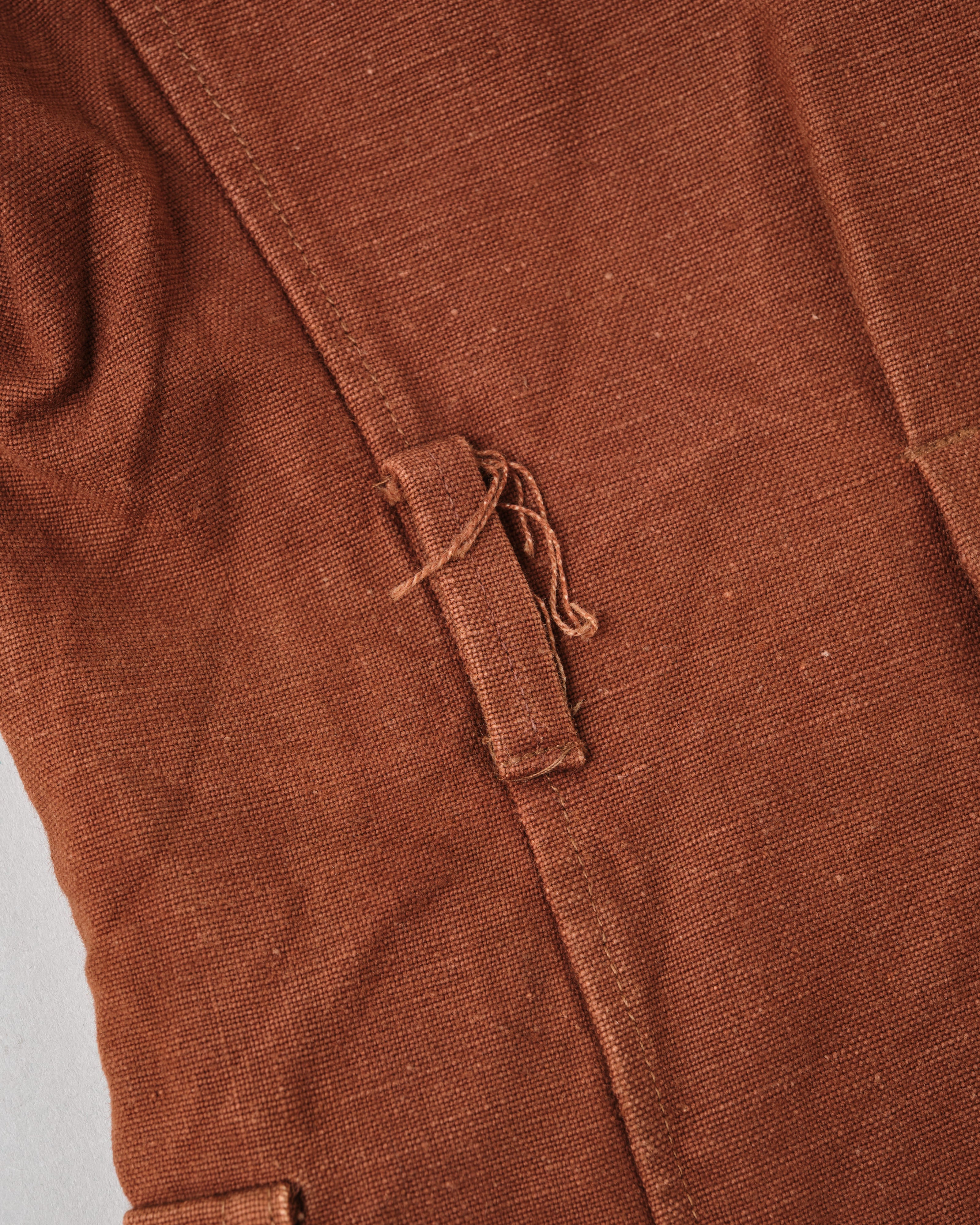 【~50's】Europe Vintage Reddish Brown Cotton S/S Shirt Jacket
