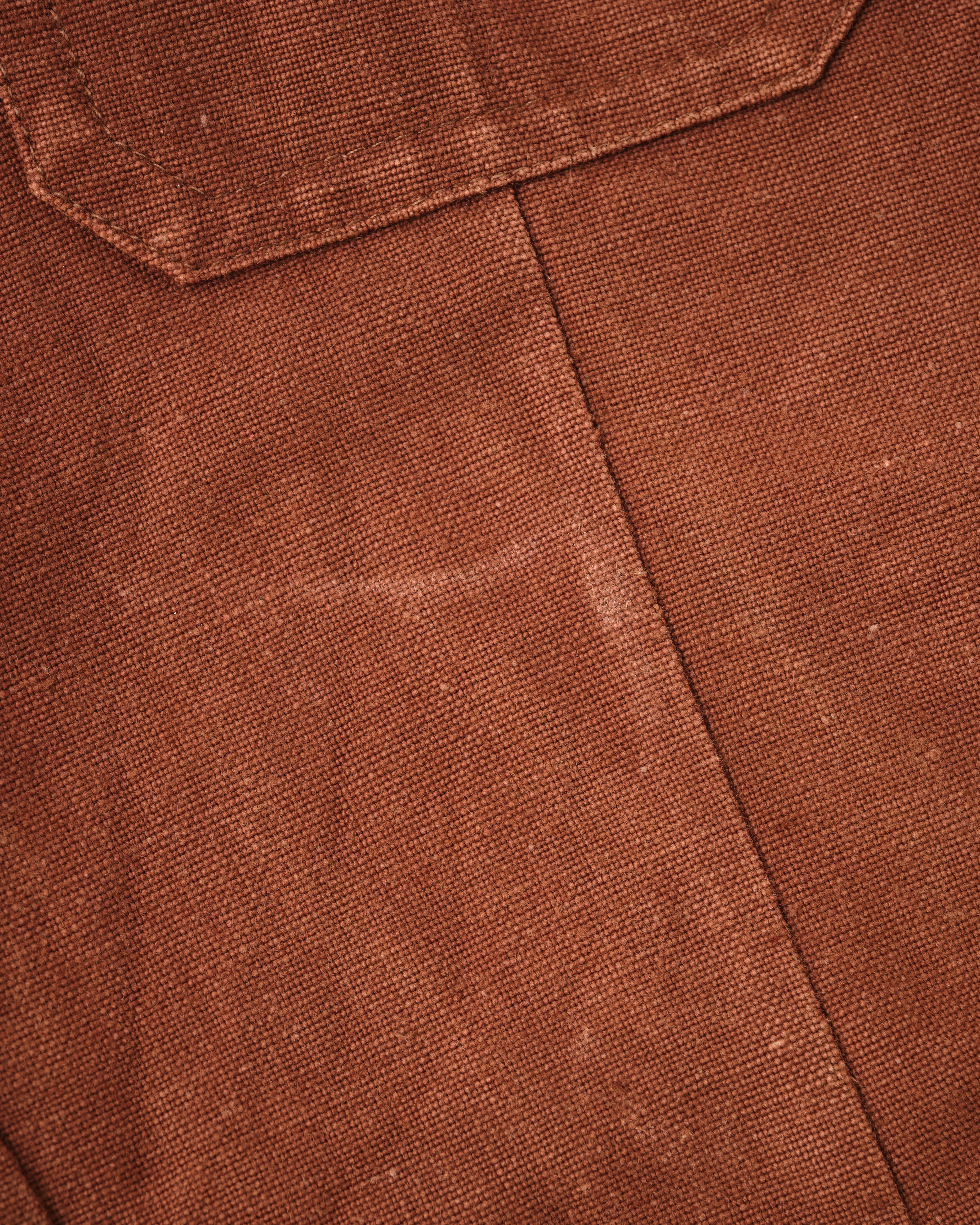 【~50's】Europe Vintage Reddish Brown Cotton S/S Shirt Jacket