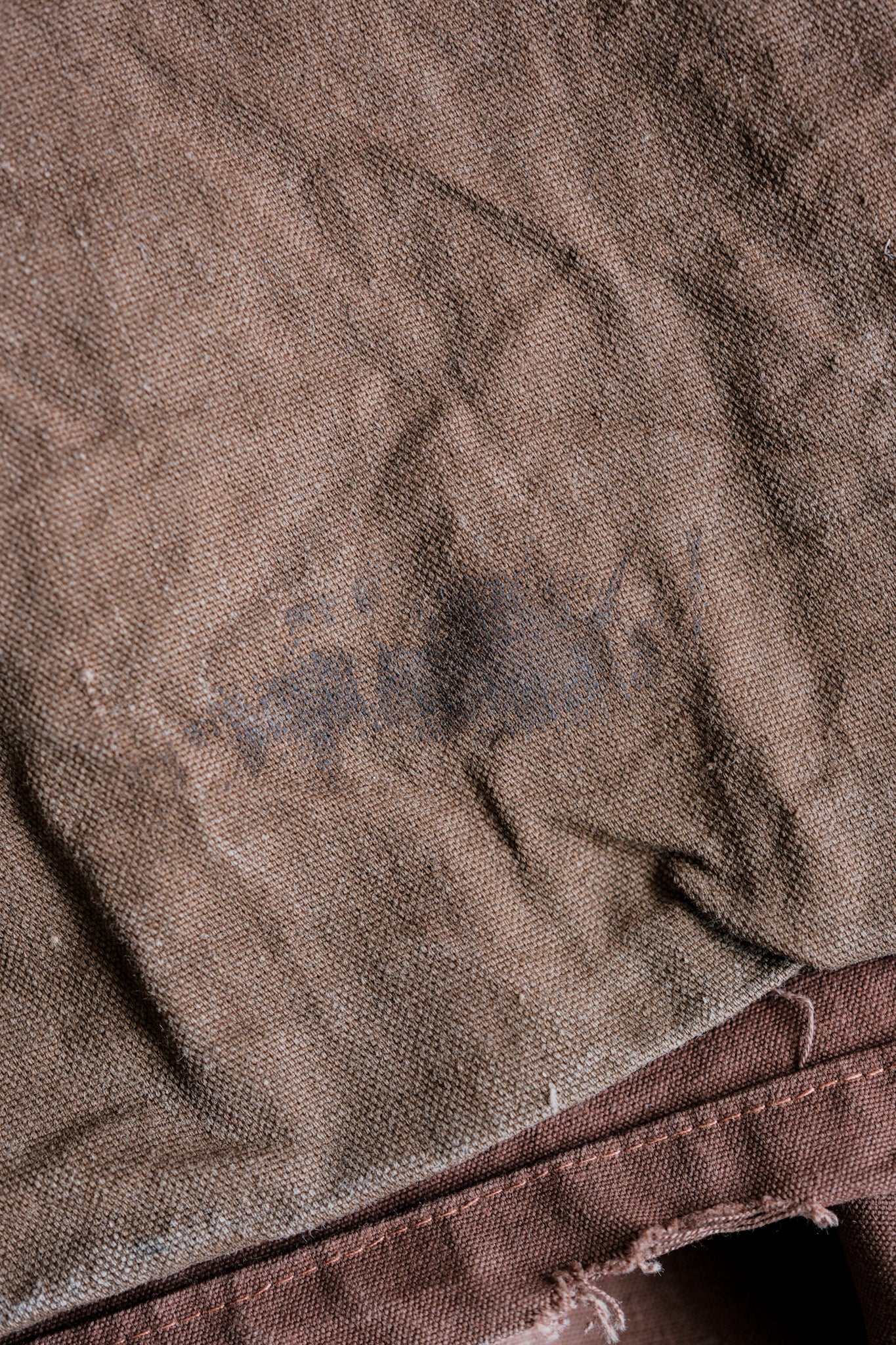 【~40's】French Vintage Reddish Brown Cotton Canvas Hunting Jacket