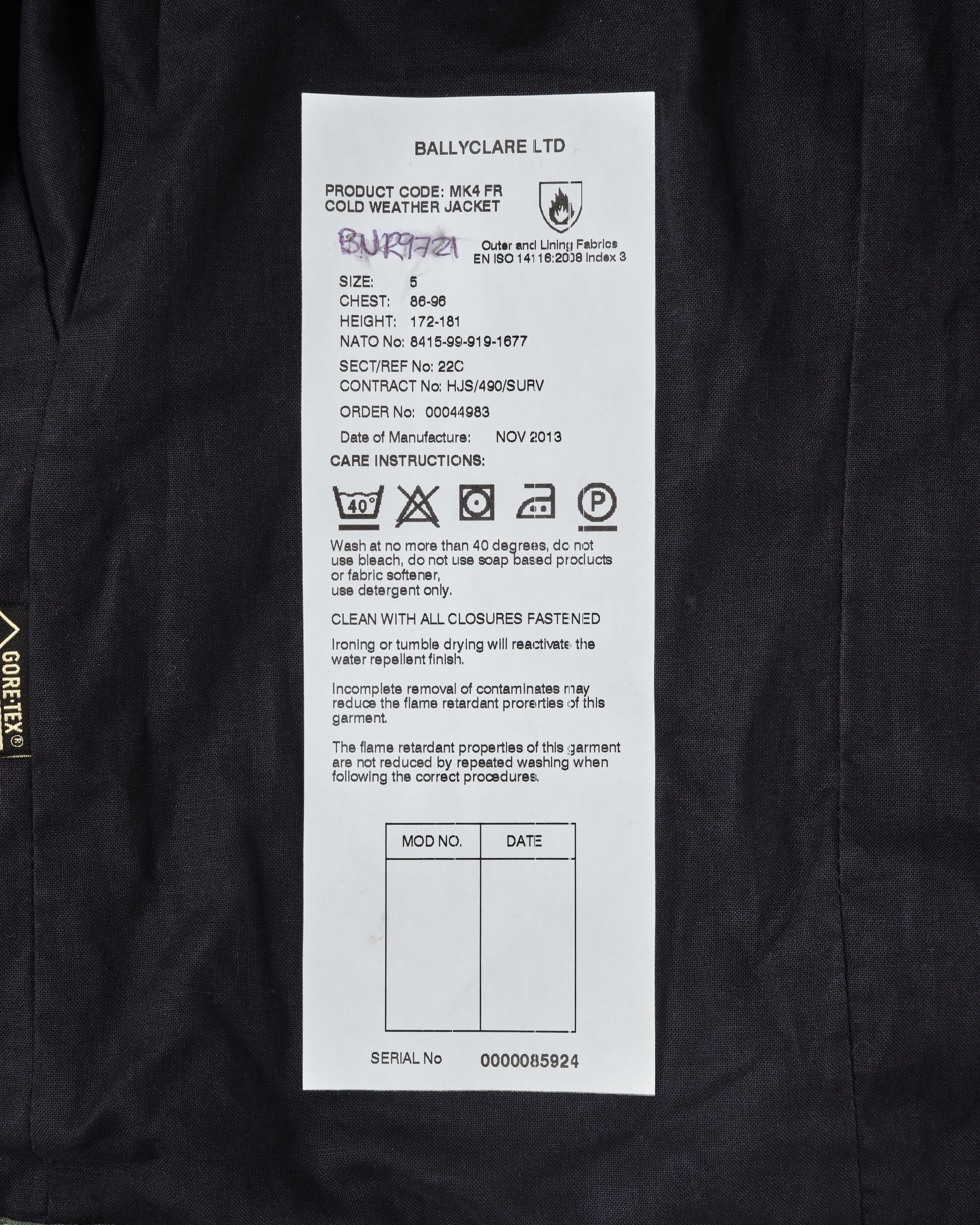 【~2010's】Royal Air Force MK4 GORE-TEX Cold Weather Flying Jacket Size.5