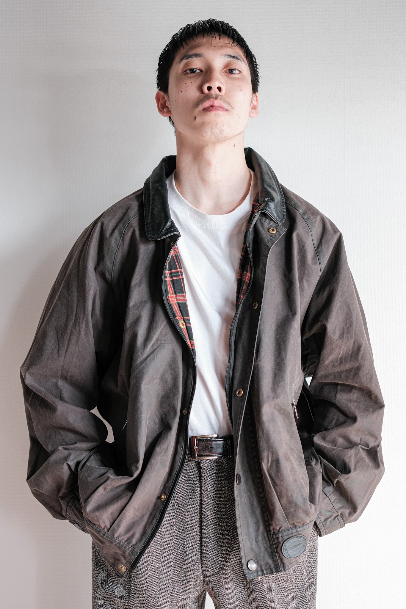 【~90's】Vintage Barbour "WAX COTTON BLOUSON" 3 Crest Size.LARGE