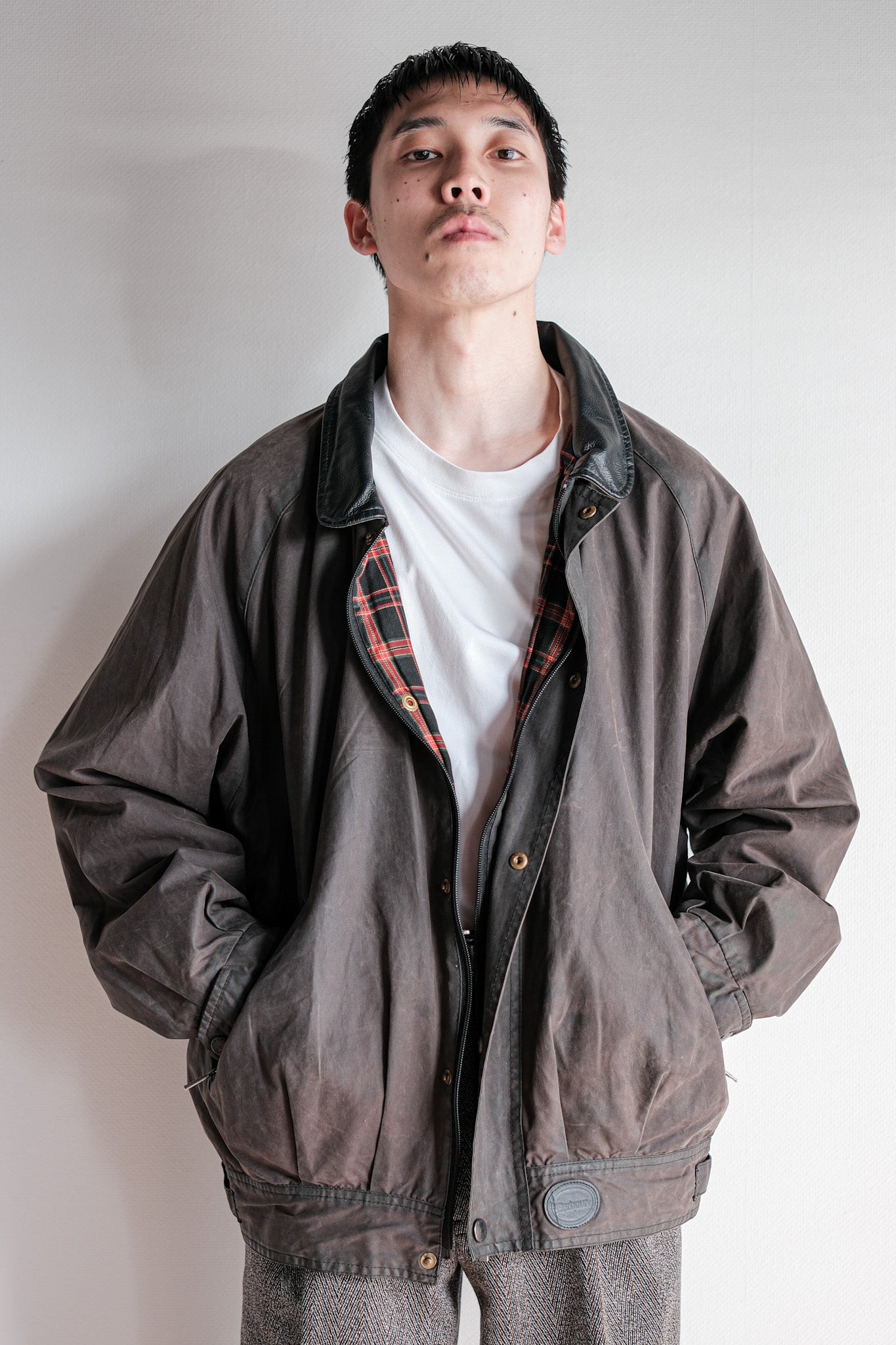【~90's】Vintage Barbour "WAX COTTON BLOUSON" 3 Crest Size.LARGE